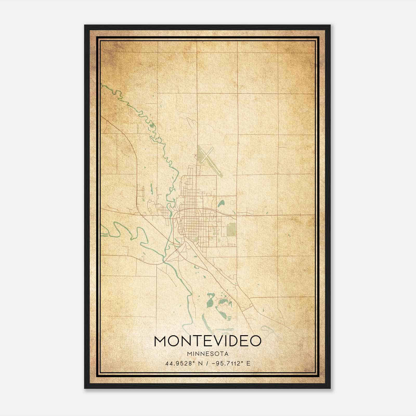 Vintage Montevideo Minnesota Map Poster, Modern Home Decor Wall Art Print Vintage Montevideo Minnesota Map Poster, Modern Home Decor Wall Art Print