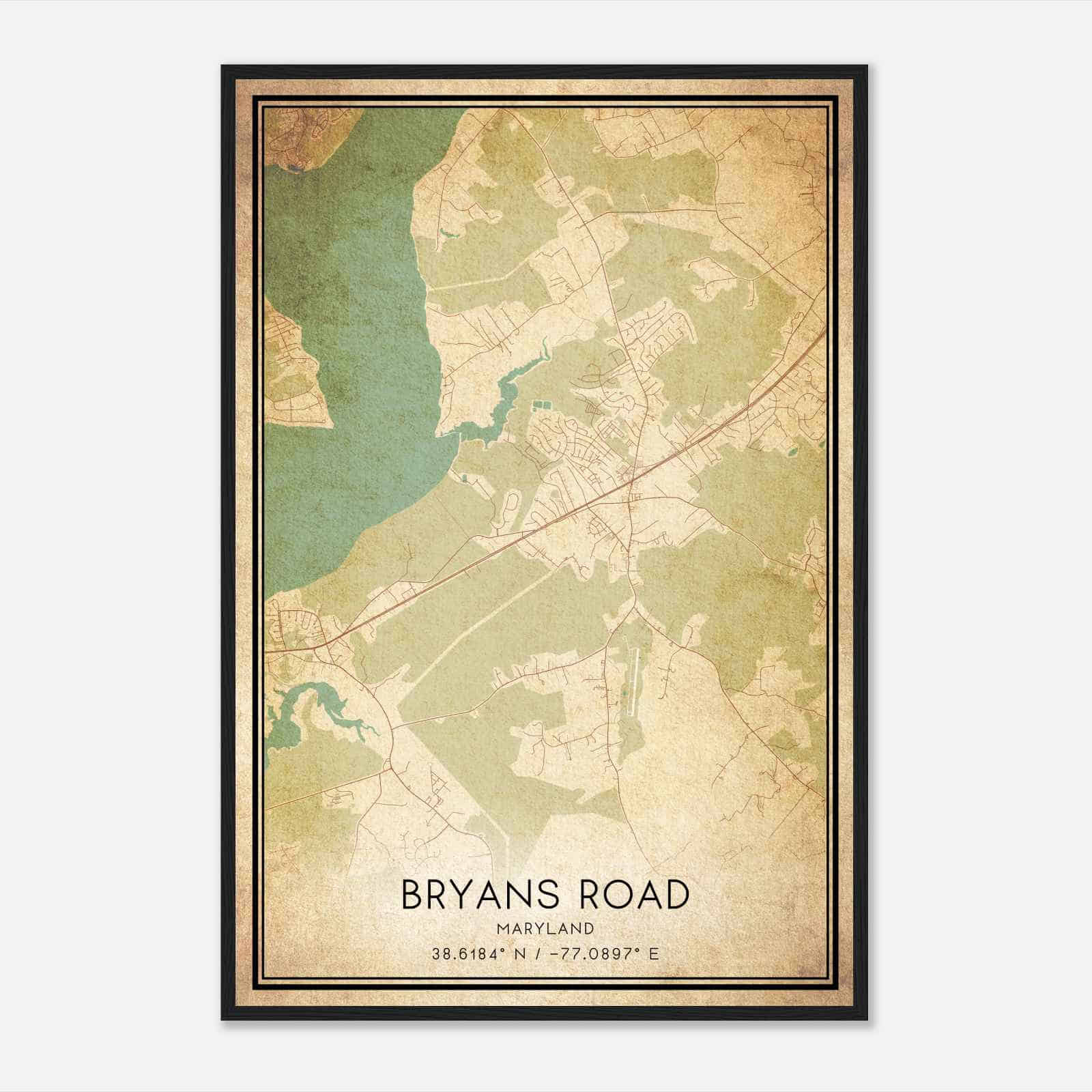 Vintage Bryans Road Maryland Map Poster, Modern Home Decor Wall Art Print Vintage Bryans Road Maryland Map Poster, Modern Home Decor Wall Art Print