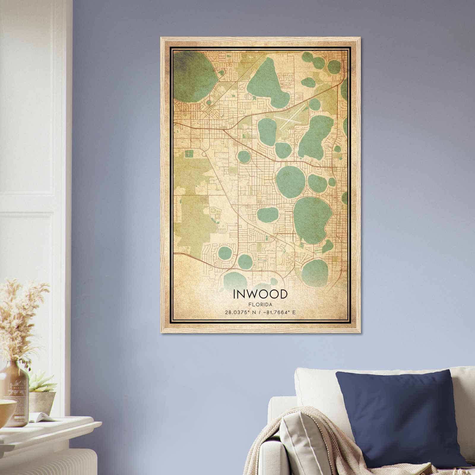 Deerfield Kansas Map Poster, Modern Home Decor Wall Art Print (Copy)