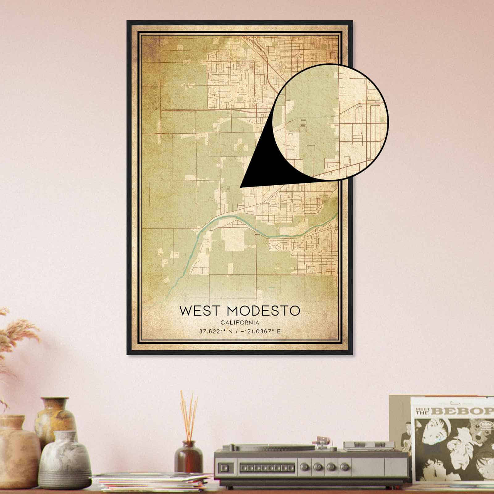 Deerfield Kansas Map Poster, Modern Home Decor Wall Art Print (Copy)