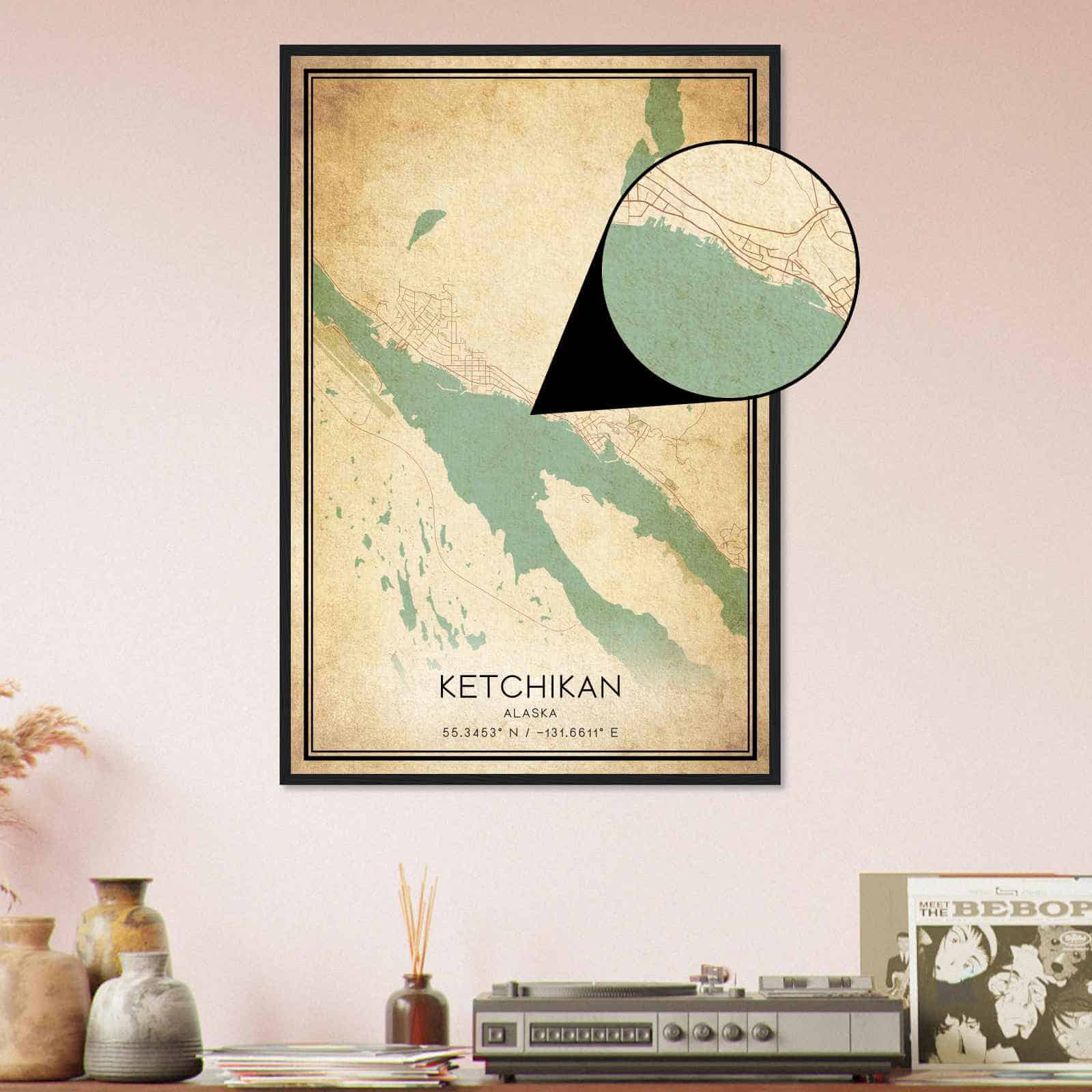 Deerfield Kansas Map Poster, Modern Home Decor Wall Art Print (Copy)