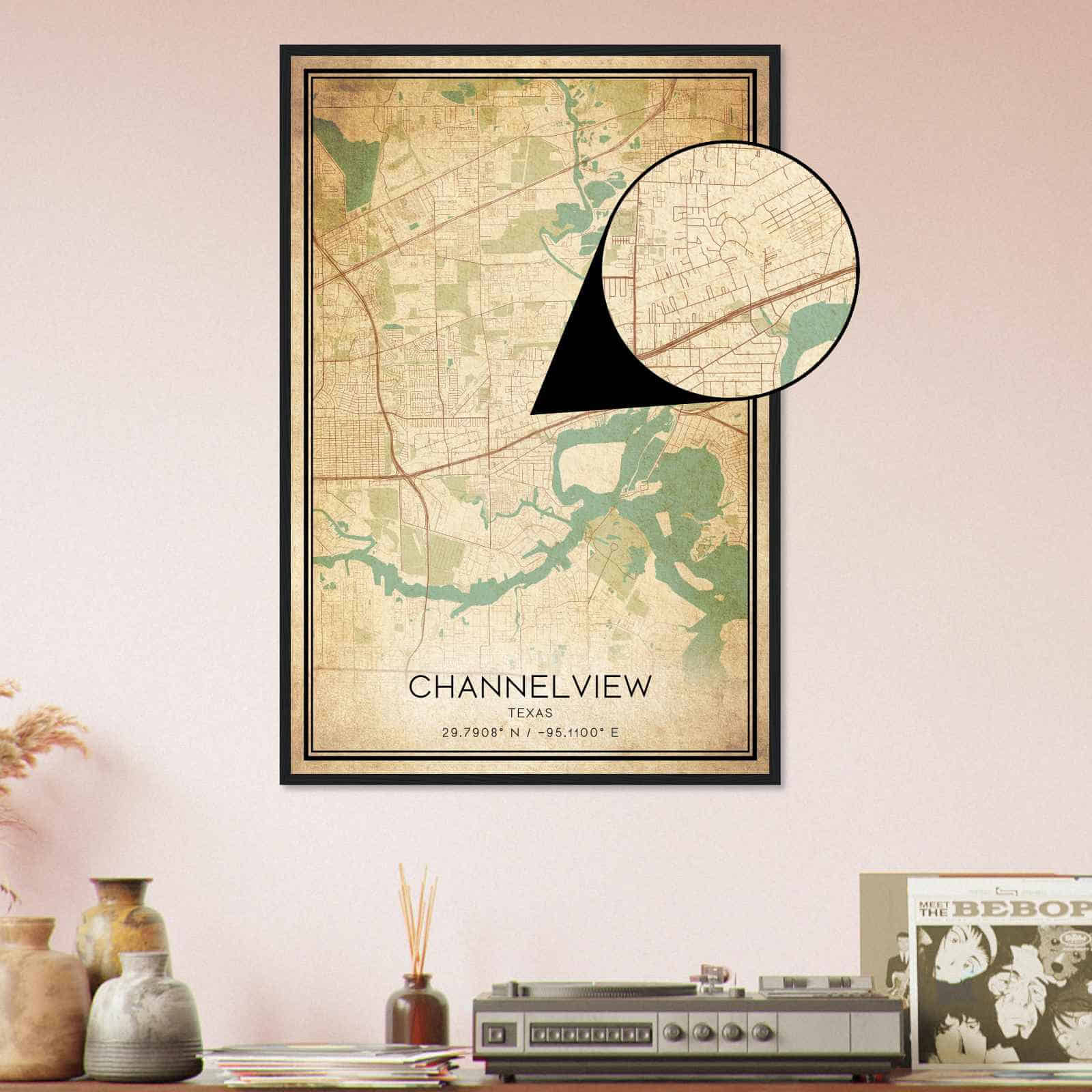 Deerfield Kansas Map Poster, Modern Home Decor Wall Art Print (Copy)