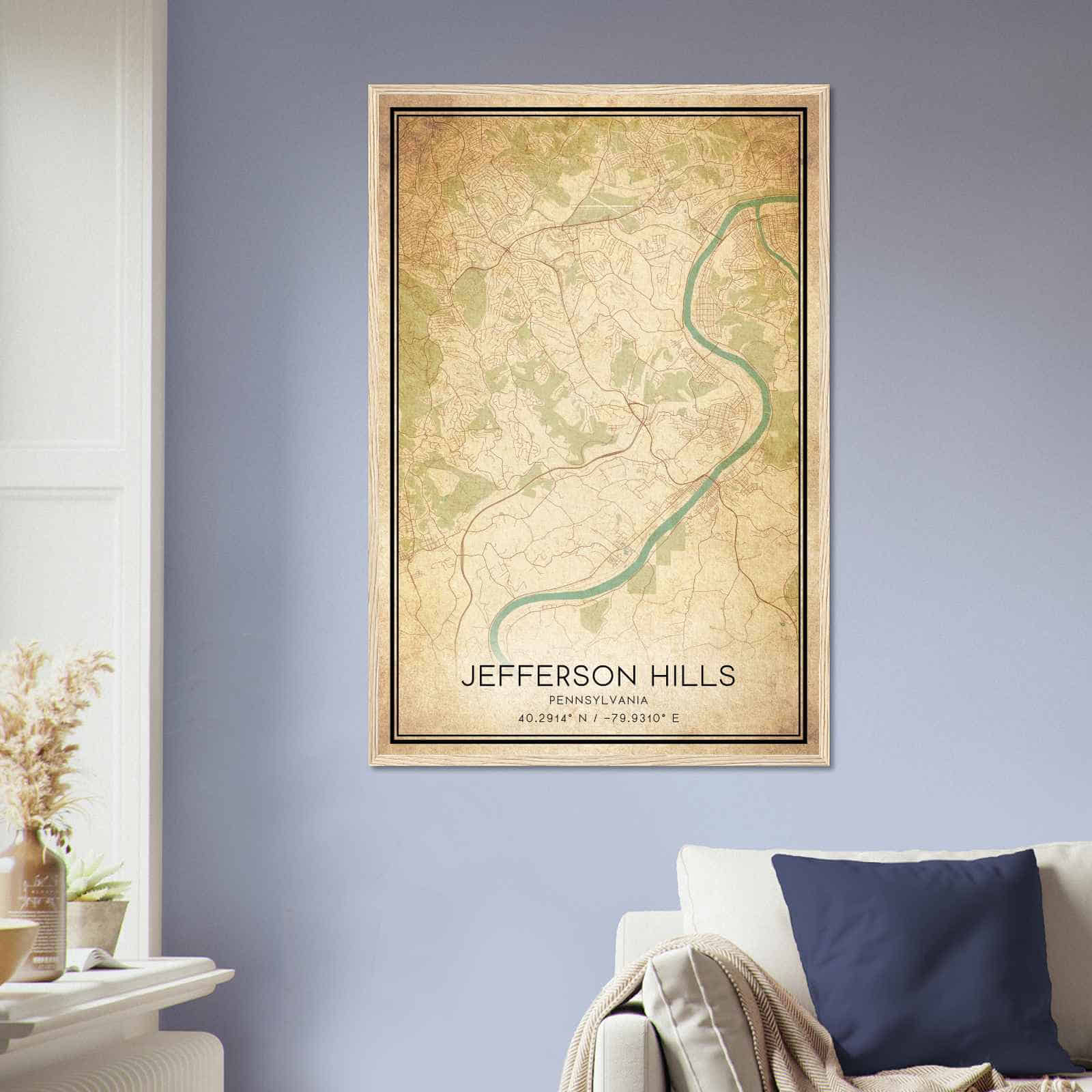 Deerfield Kansas Map Poster, Modern Home Decor Wall Art Print (Copy)