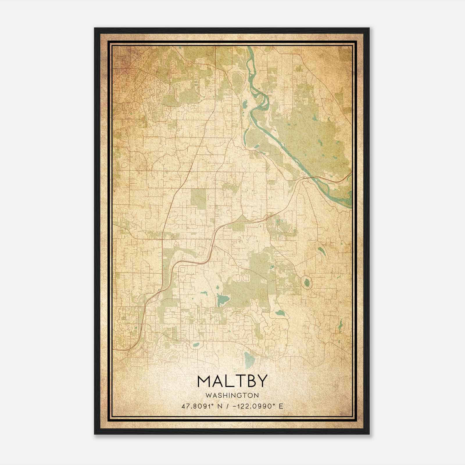 Vintage Maltby Washington Map Poster, Modern Home Decor Wall Art Print Vintage Maltby Washington Map Poster, Modern Home Decor Wall Art Print