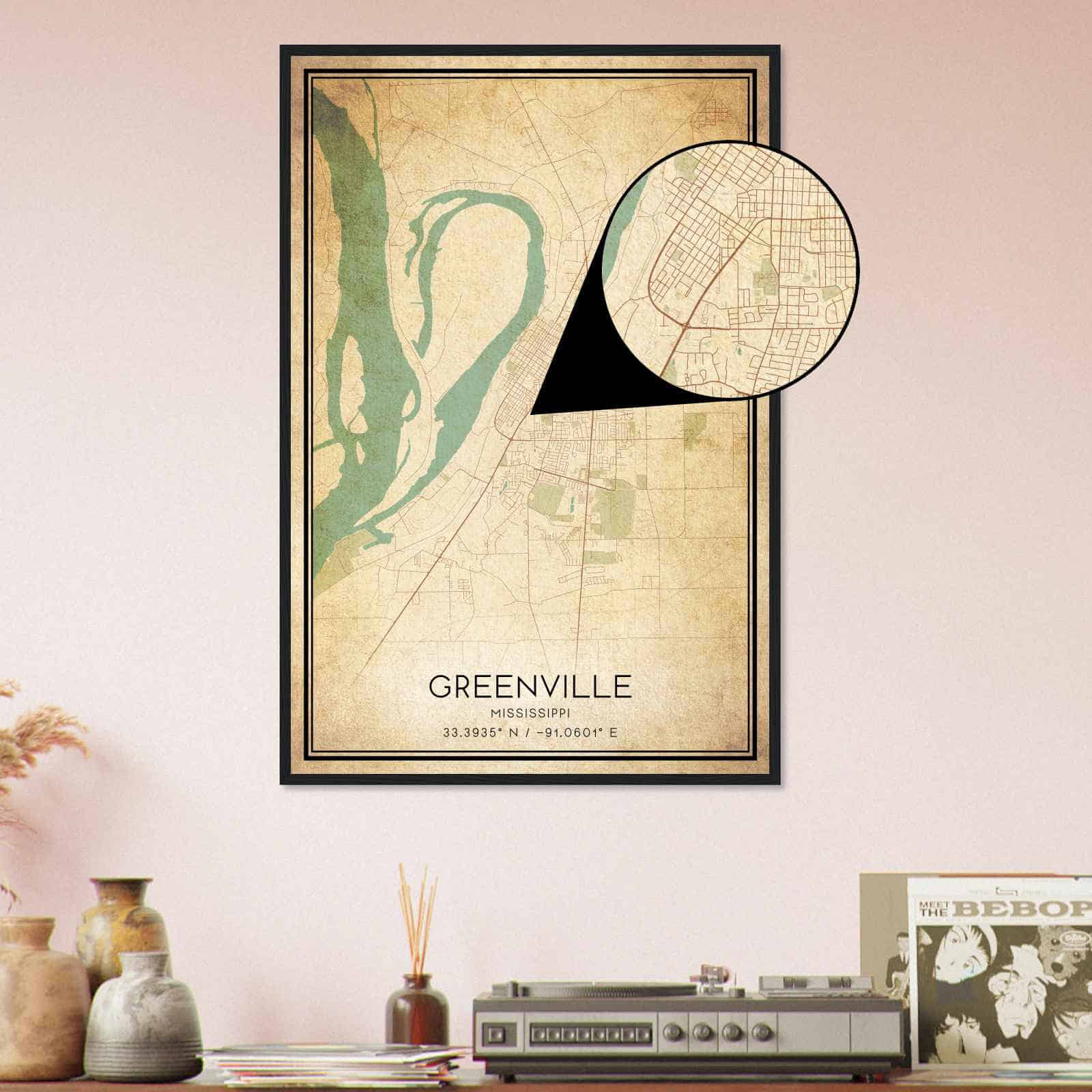Deerfield Kansas Map Poster, Modern Home Decor Wall Art Print (Copy)