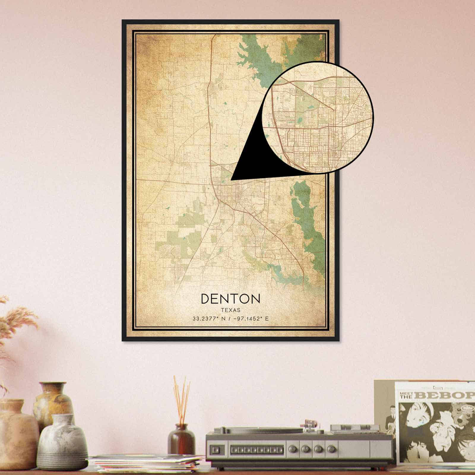 Deerfield Kansas Map Poster, Modern Home Decor Wall Art Print (Copy)