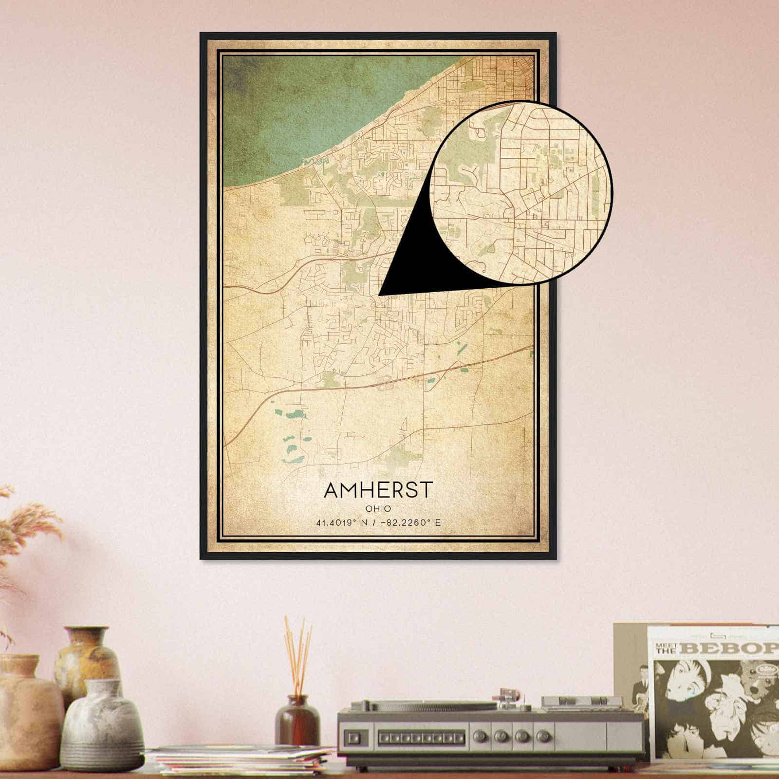 Deerfield Kansas Map Poster, Modern Home Decor Wall Art Print (Copy)