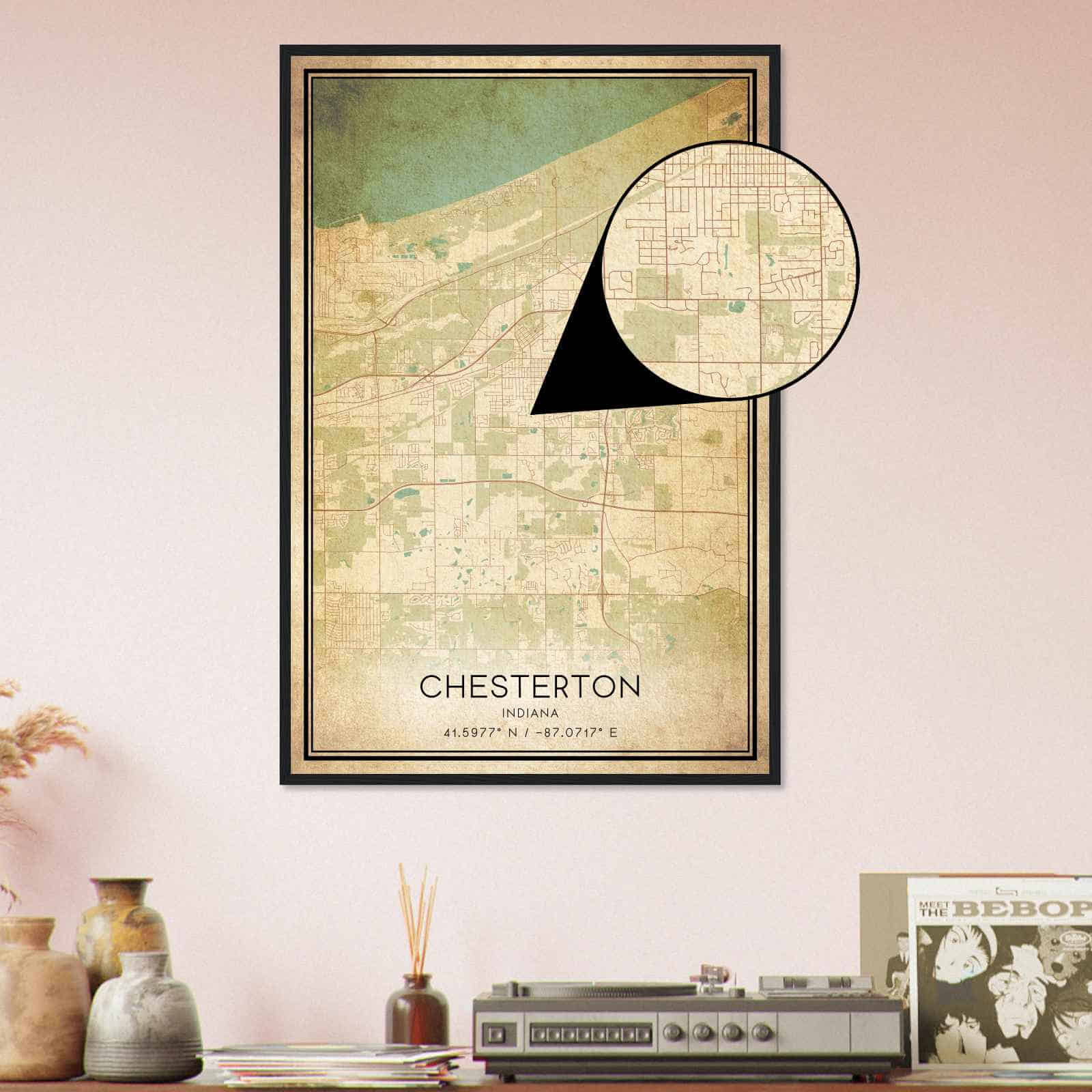 Deerfield Kansas Map Poster, Modern Home Decor Wall Art Print (Copy)