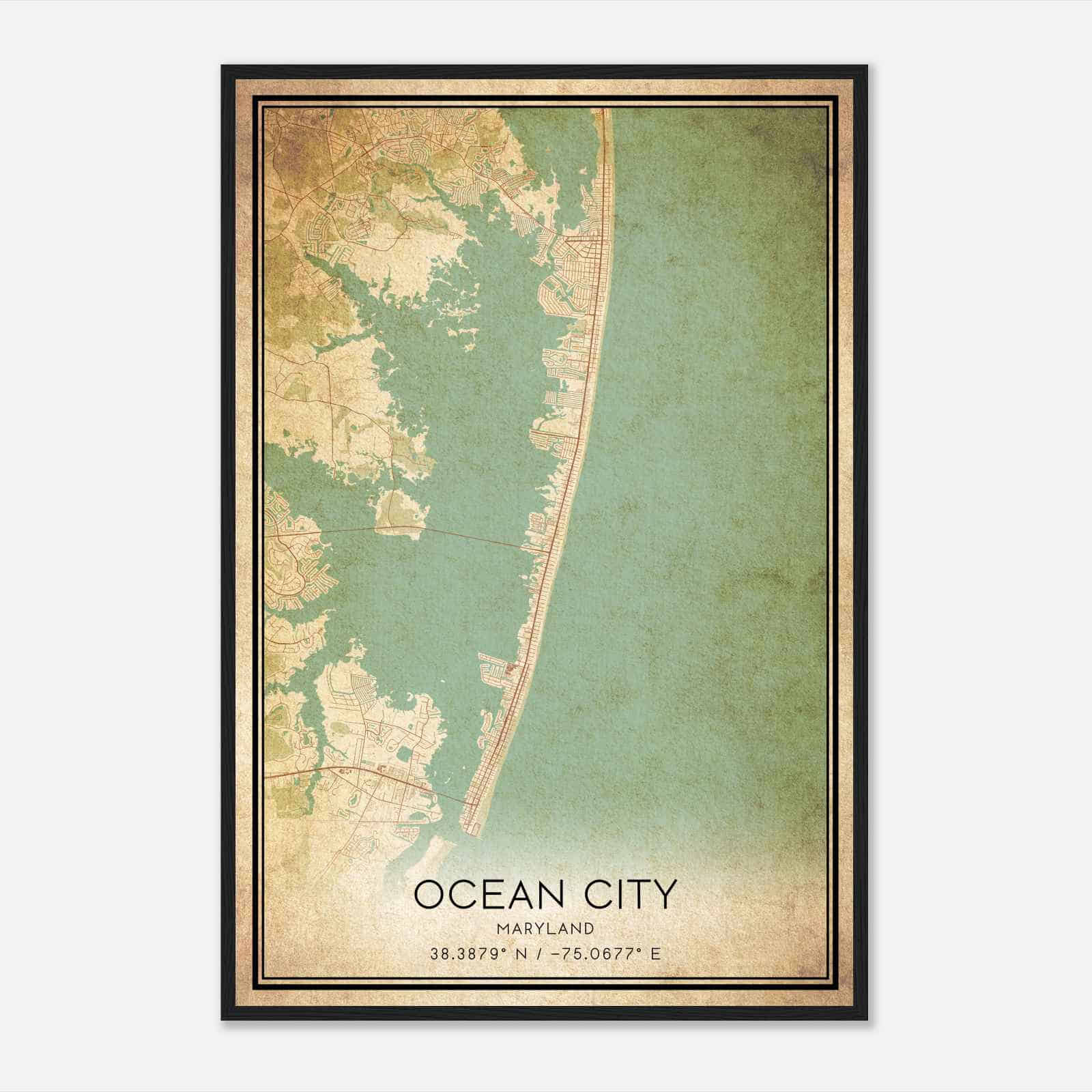 Vintage Ocean City Maryland Map - 6c5be0e0faa13572139487a28ee1678a
