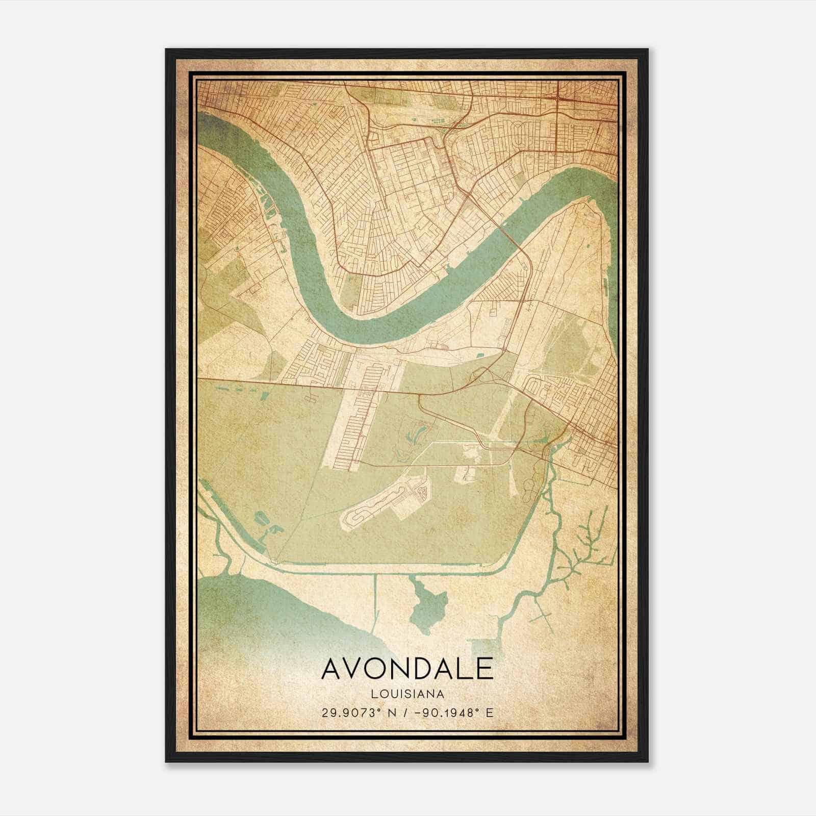 Vintage Avondale Louisiana Map Poster, Modern Home Decor Wall Art Print Vintage Avondale Louisiana Map Poster, Modern Home Decor Wall Art Print