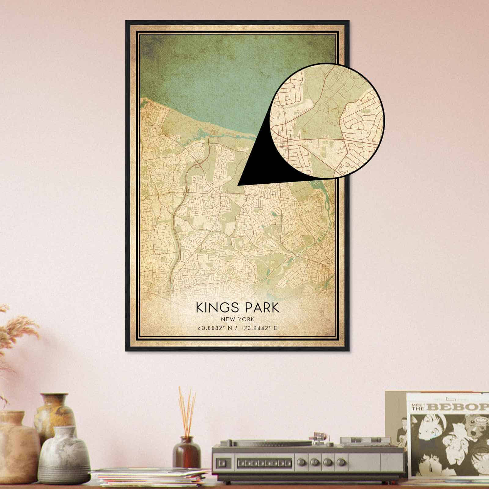 Deerfield Kansas Map Poster, Modern Home Decor Wall Art Print (Copy)