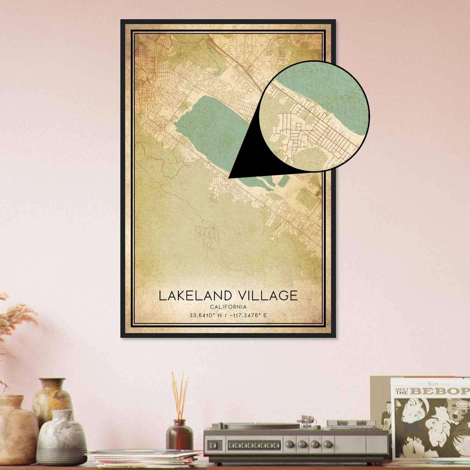 Deerfield Kansas Map Poster, Modern Home Decor Wall Art Print (Copy)
