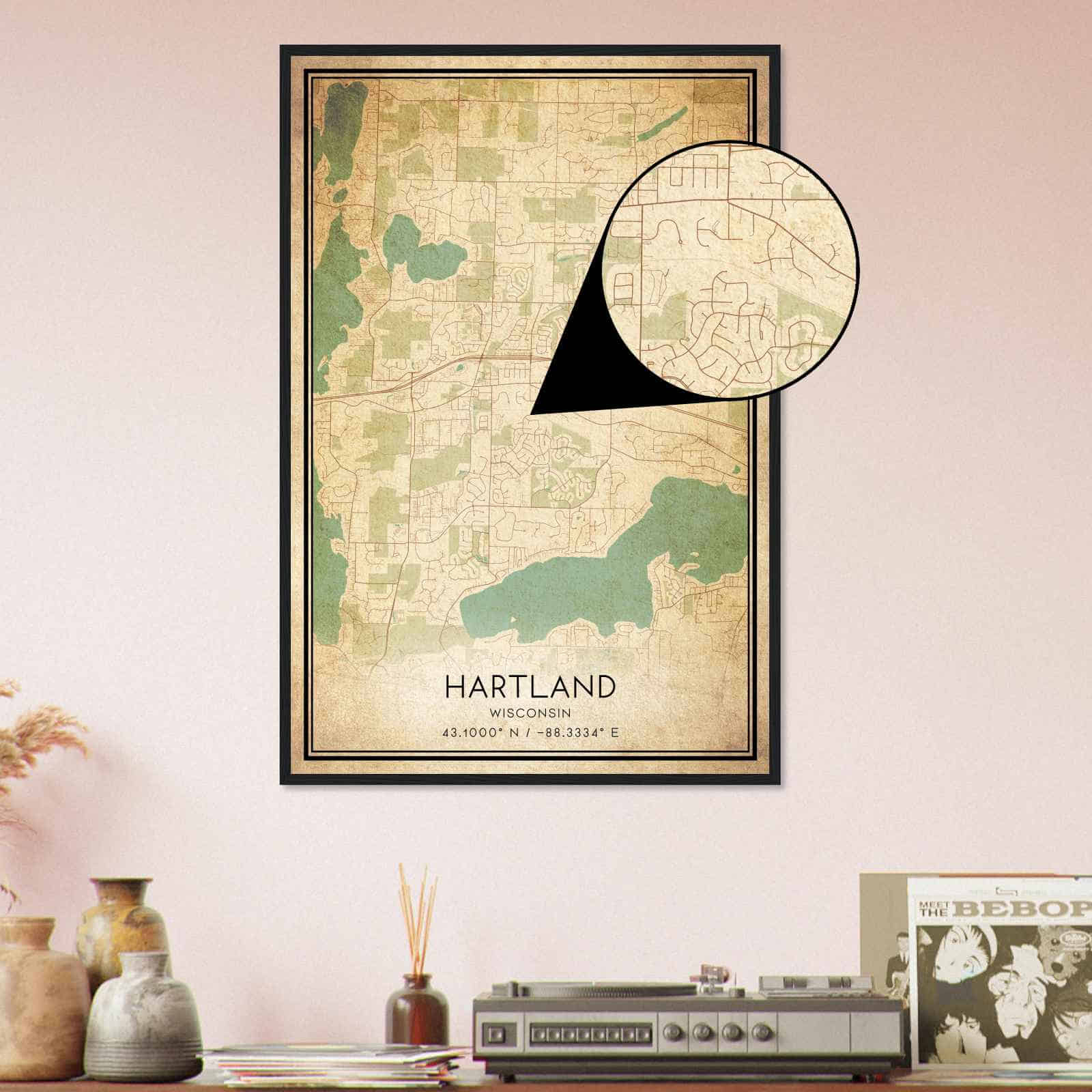 Deerfield Kansas Map Poster, Modern Home Decor Wall Art Print (Copy)