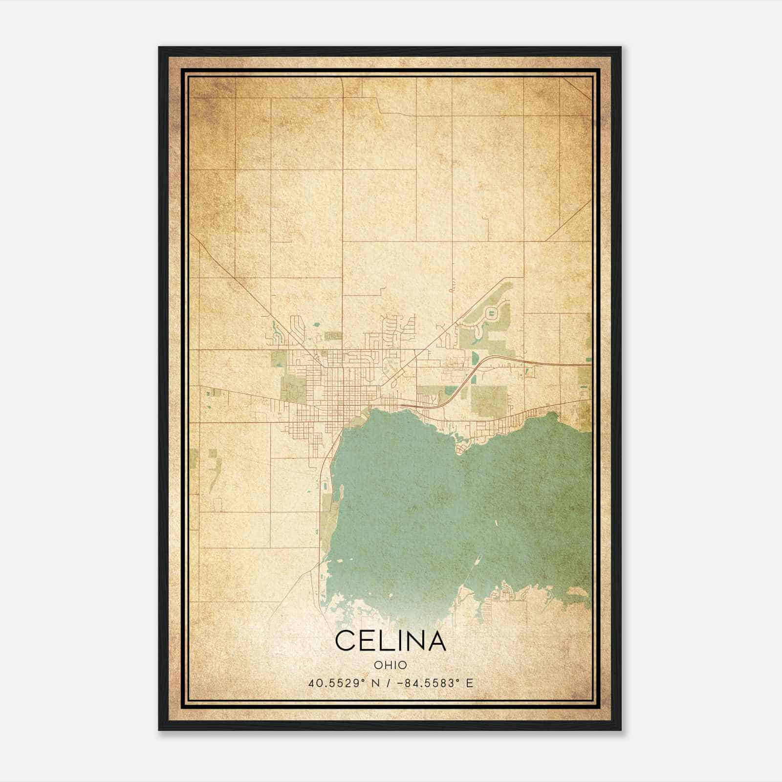 Vintage Celina Ohio Map Poster, Modern Home Decor Wall Art Print Vintage Celina Ohio Map Poster, Modern Home Decor Wall Art Print