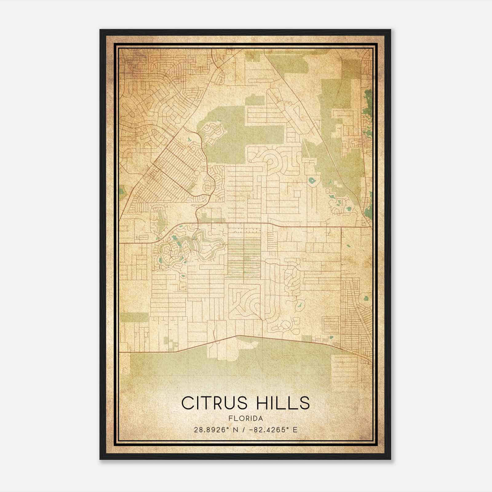 Citrus Hills Florida Map Poster - 733e63b153dbbc558b5d08c5d6f56e34 