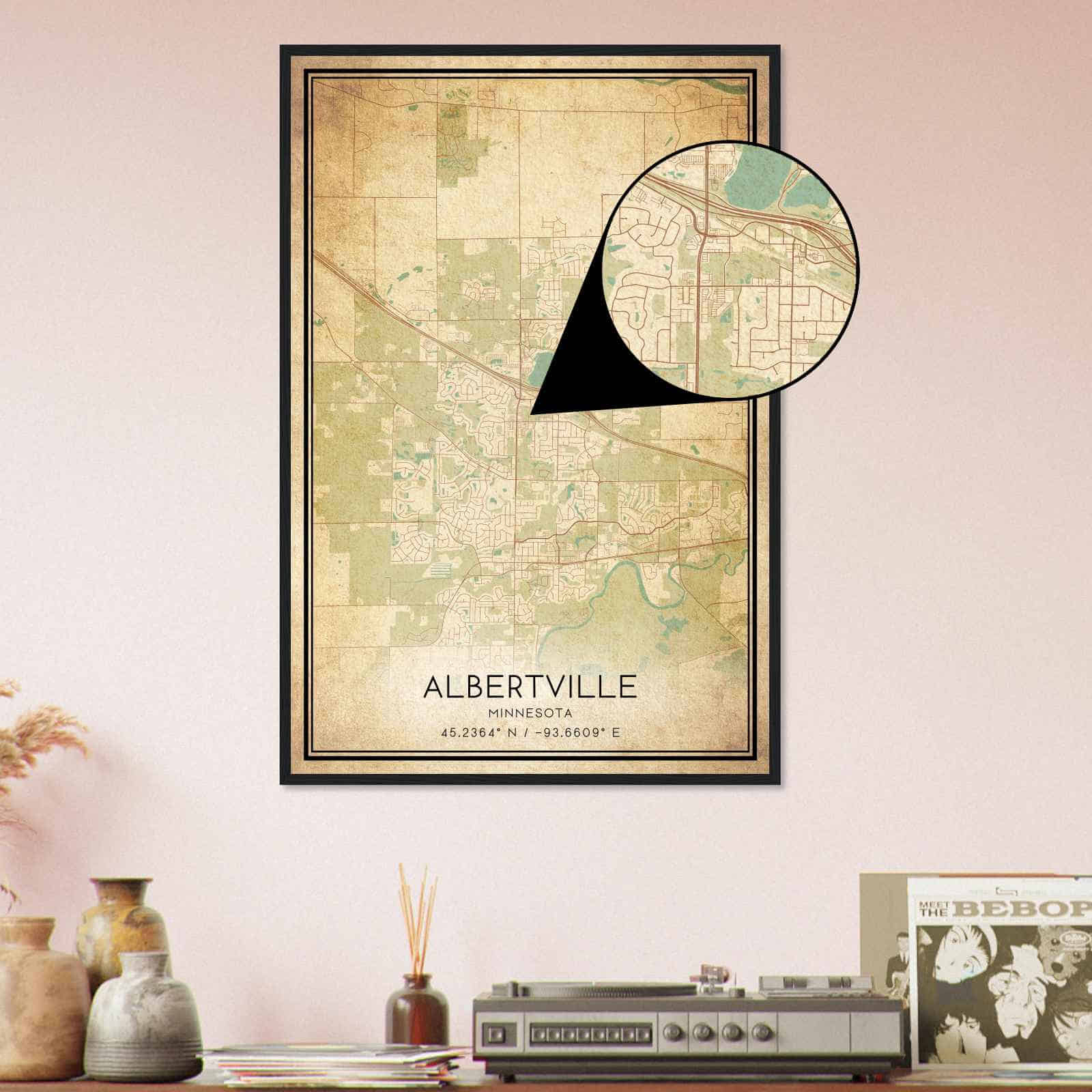 Deerfield Kansas Map Poster, Modern Home Decor Wall Art Print (Copy)