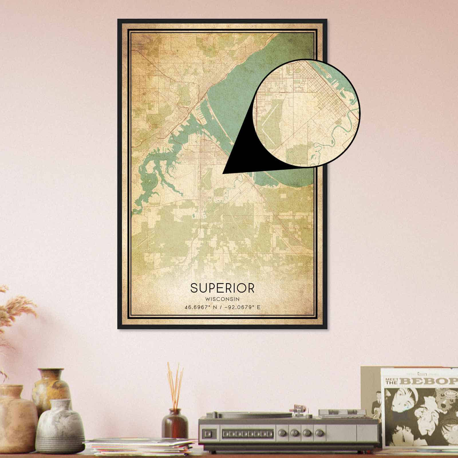 Deerfield Kansas Map Poster, Modern Home Decor Wall Art Print (Copy)