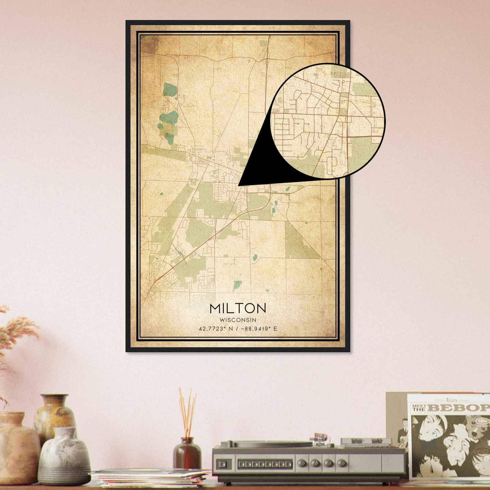 Deerfield Kansas Map Poster, Modern Home Decor Wall Art Print (Copy)