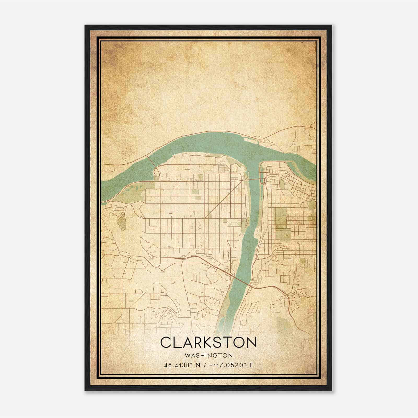 Vintage Clarkston Washington Map Poster, Modern Home Decor Wall Art Print Vintage Clarkston Washington Map Poster, Modern Home Decor Wall Art Print