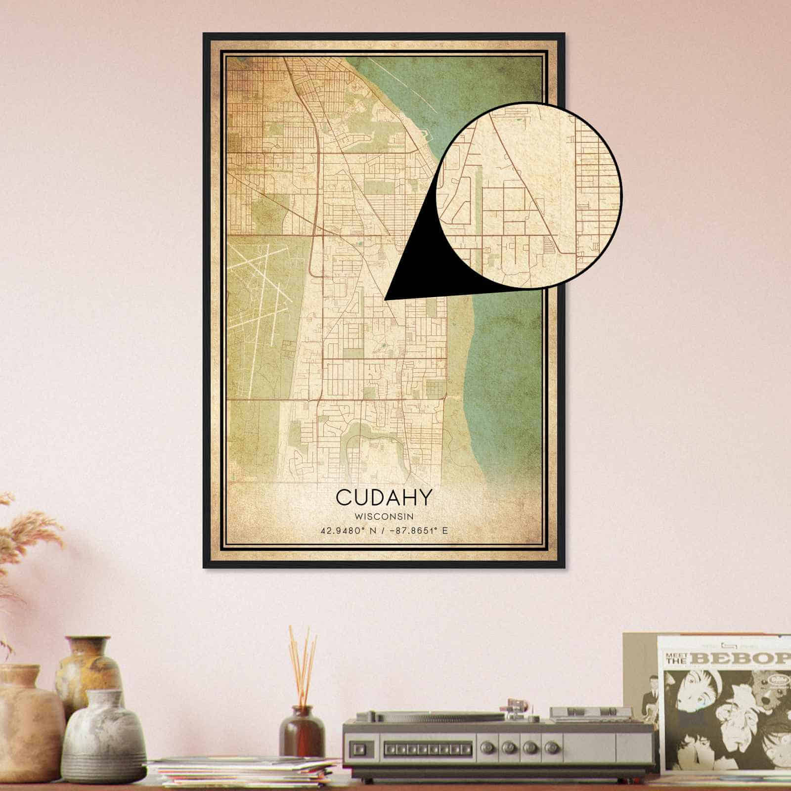 Deerfield Kansas Map Poster, Modern Home Decor Wall Art Print (Copy)