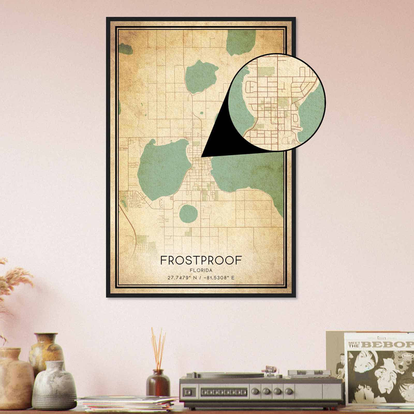 Deerfield Kansas Map Poster, Modern Home Decor Wall Art Print (Copy)