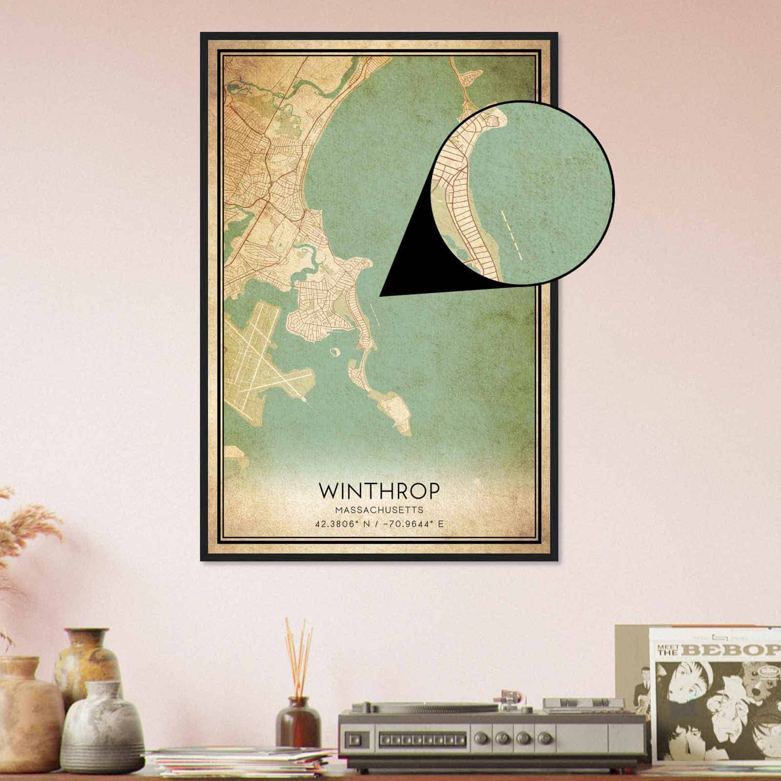 Deerfield Kansas Map Poster, Modern Home Decor Wall Art Print (Copy)