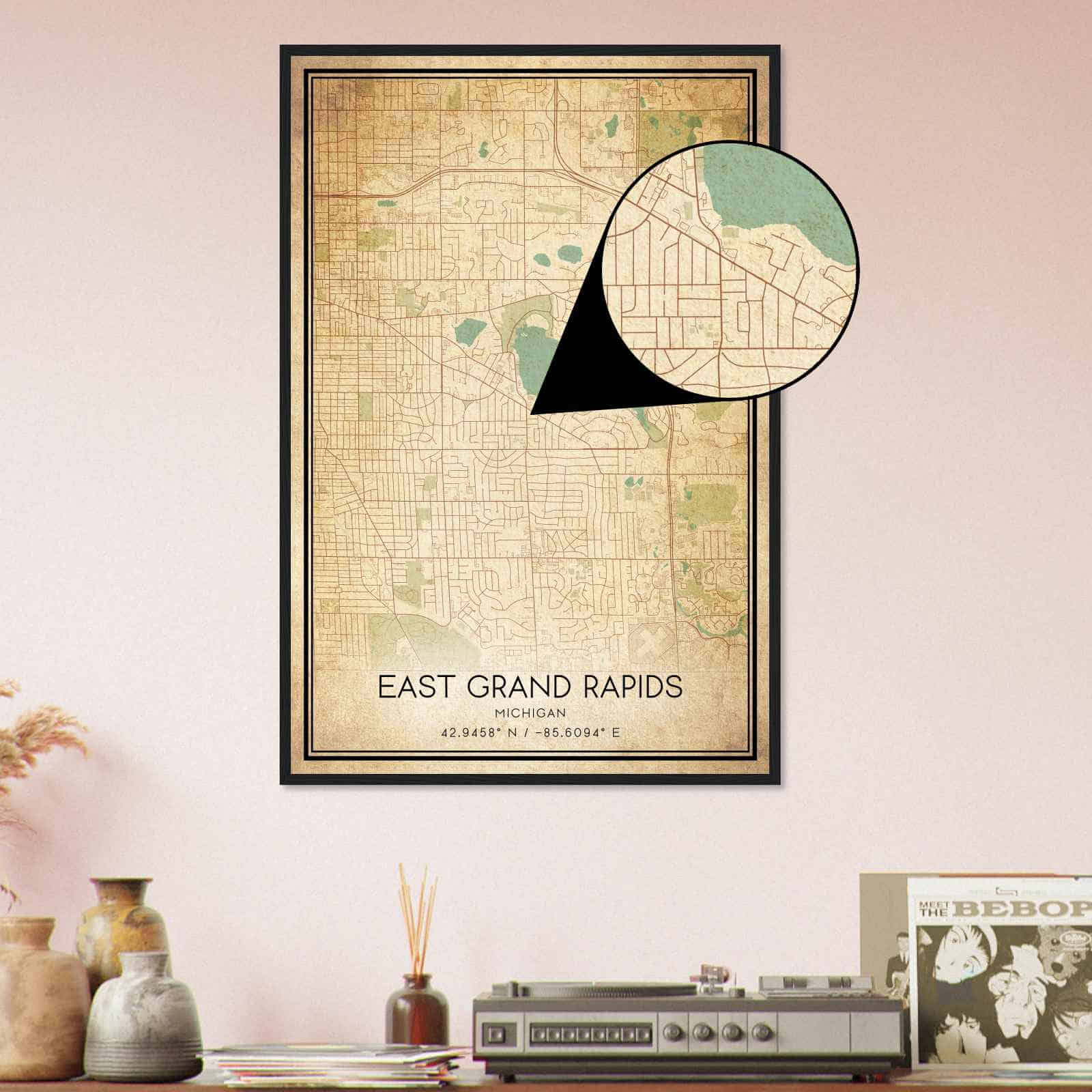 Deerfield Kansas Map Poster, Modern Home Decor Wall Art Print (Copy)