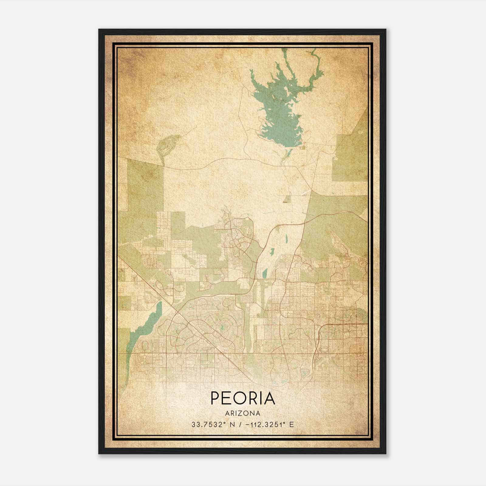 Vintage Peoria Arizona Map Poster, Modern Home Decor Wall Art Print Vintage Peoria Arizona Map Poster, Modern Home Decor Wall Art Print