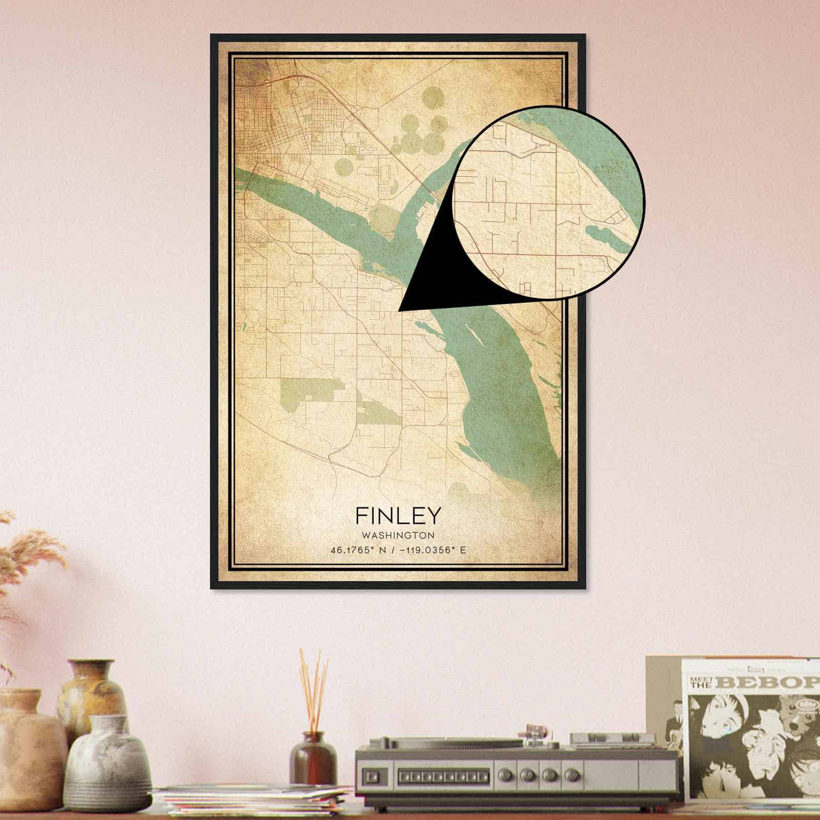 Deerfield Kansas Map Poster, Modern Home Decor Wall Art Print (Copy)