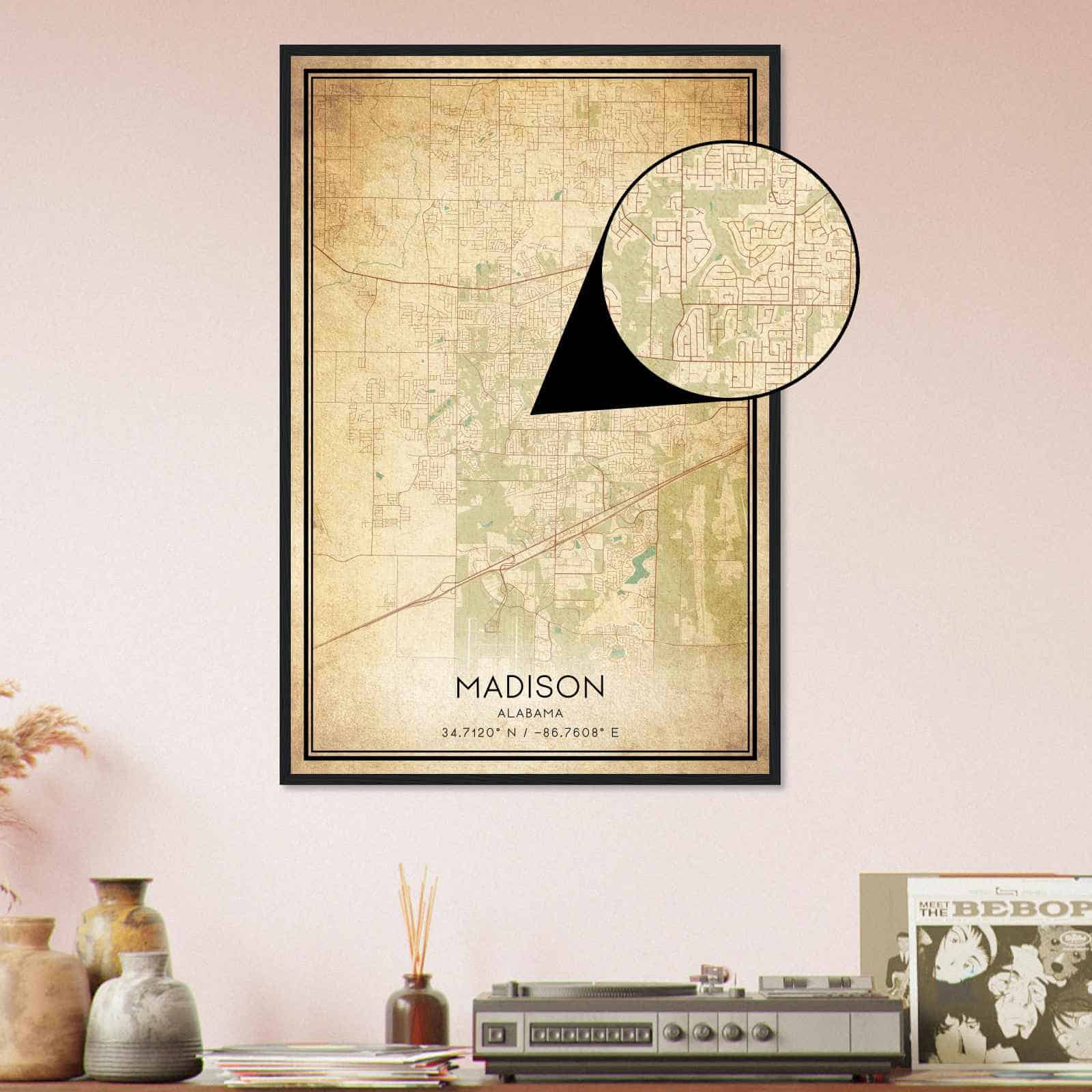 Deerfield Kansas Map Poster, Modern Home Decor Wall Art Print (Copy)