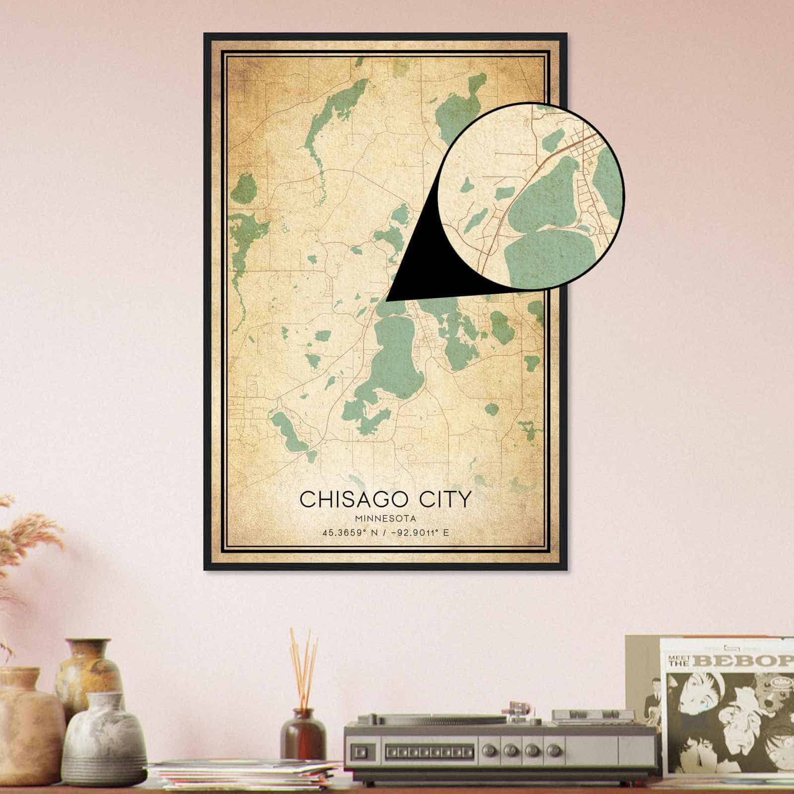 Deerfield Kansas Map Poster, Modern Home Decor Wall Art Print (Copy)