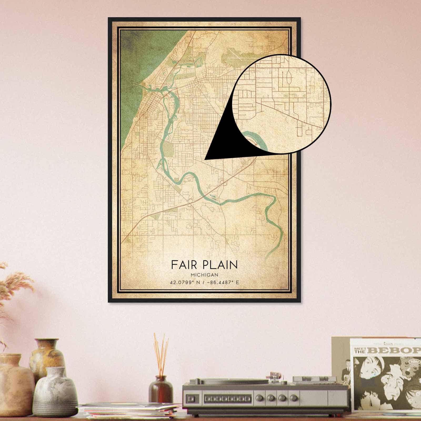 Deerfield Kansas Map Poster, Modern Home Decor Wall Art Print (Copy)