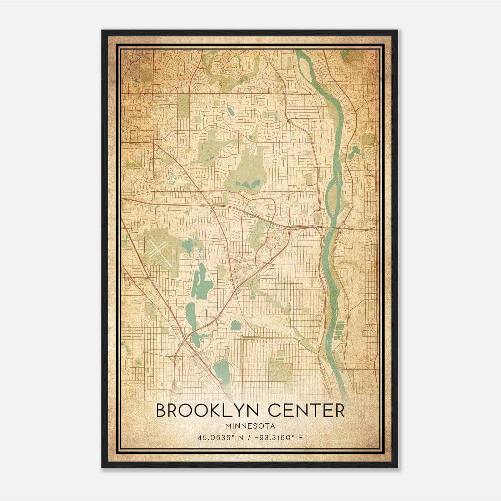Vintage Brooklyn Center Minnesota Map Poster, Modern Home Decor Wall Art Print Vintage Brooklyn Center Minnesota Map Poster, Modern Home Decor Wall Art Print