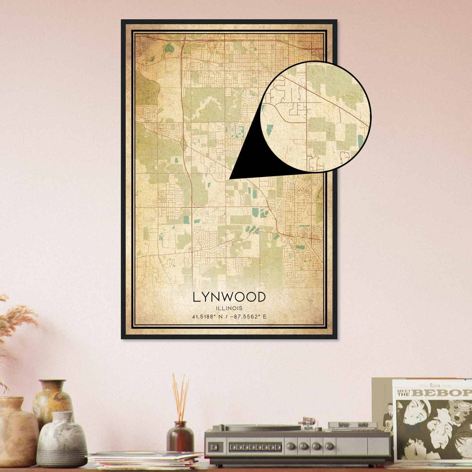 Deerfield Kansas Map Poster, Modern Home Decor Wall Art Print (Copy)