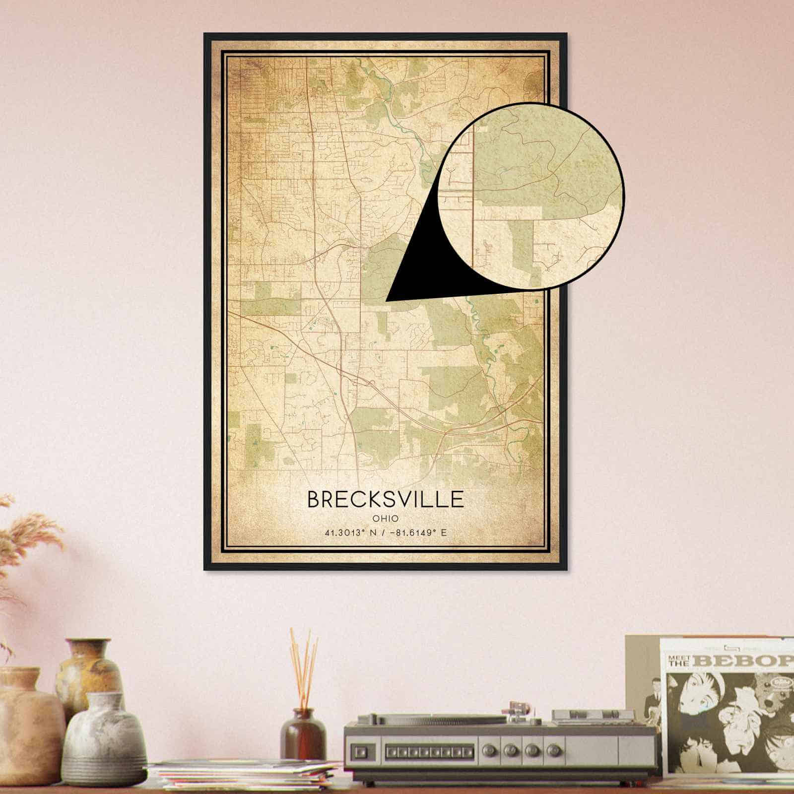 Deerfield Kansas Map Poster, Modern Home Decor Wall Art Print (Copy)