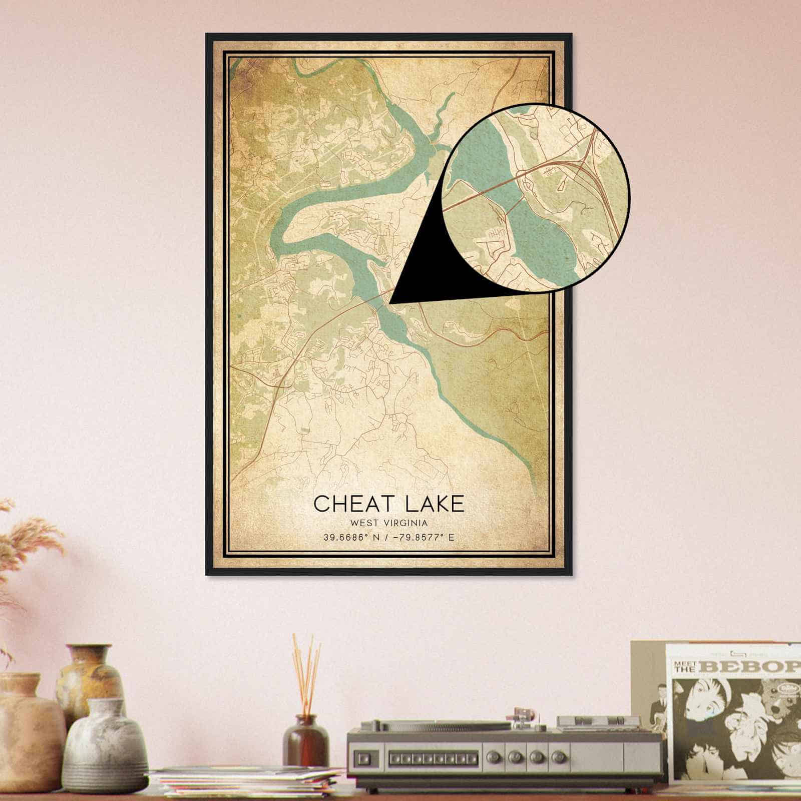Deerfield Kansas Map Poster, Modern Home Decor Wall Art Print (Copy)