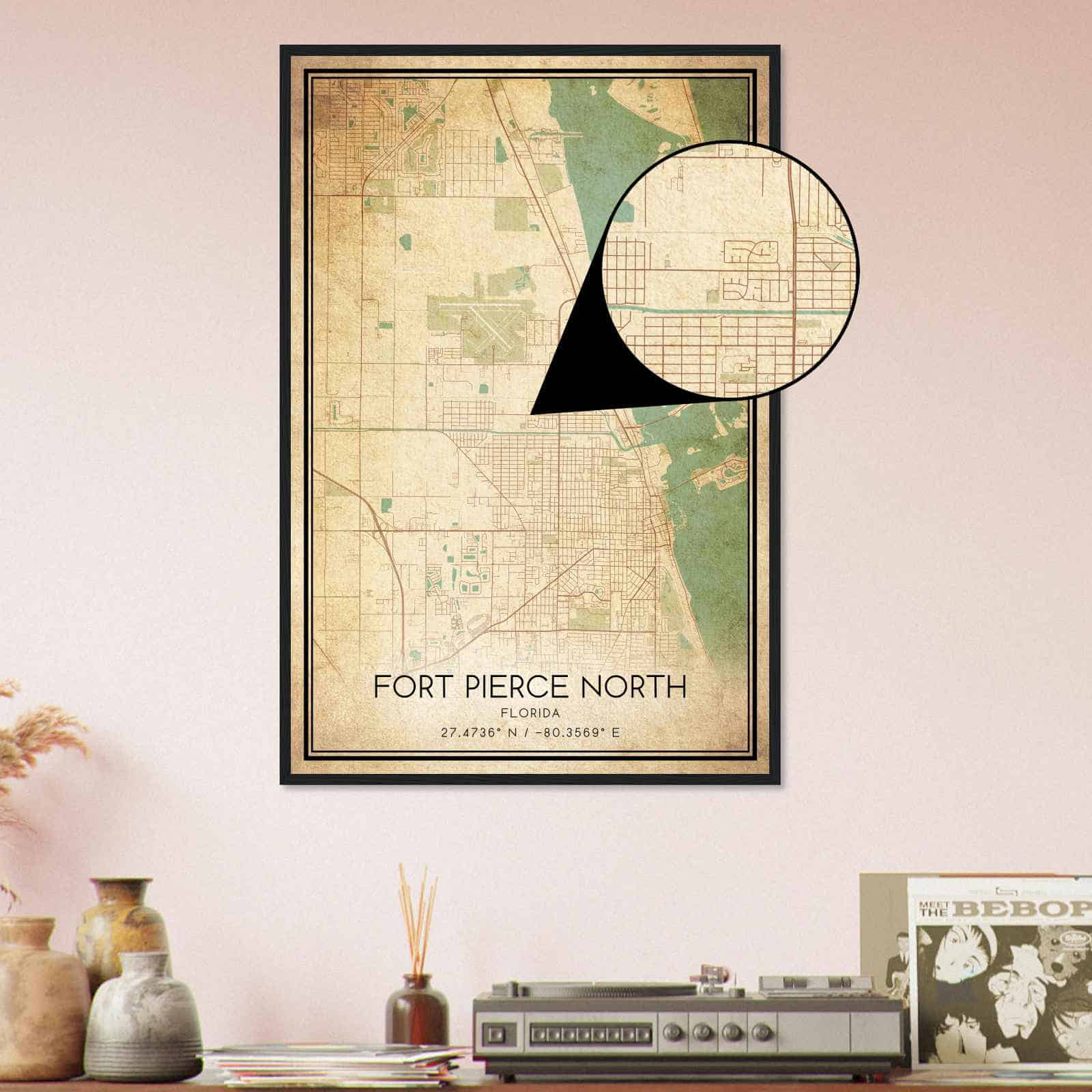 Deerfield Kansas Map Poster, Modern Home Decor Wall Art Print (Copy)