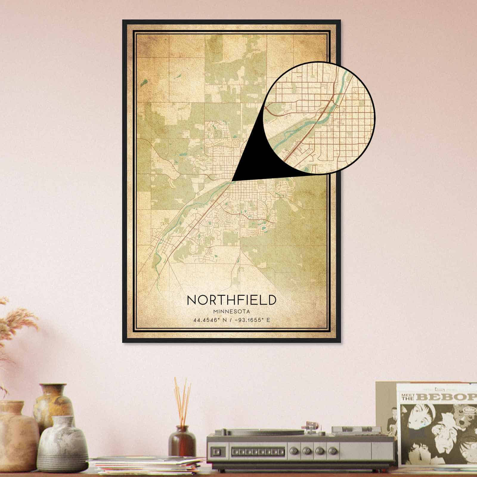 Deerfield Kansas Map Poster, Modern Home Decor Wall Art Print (Copy)