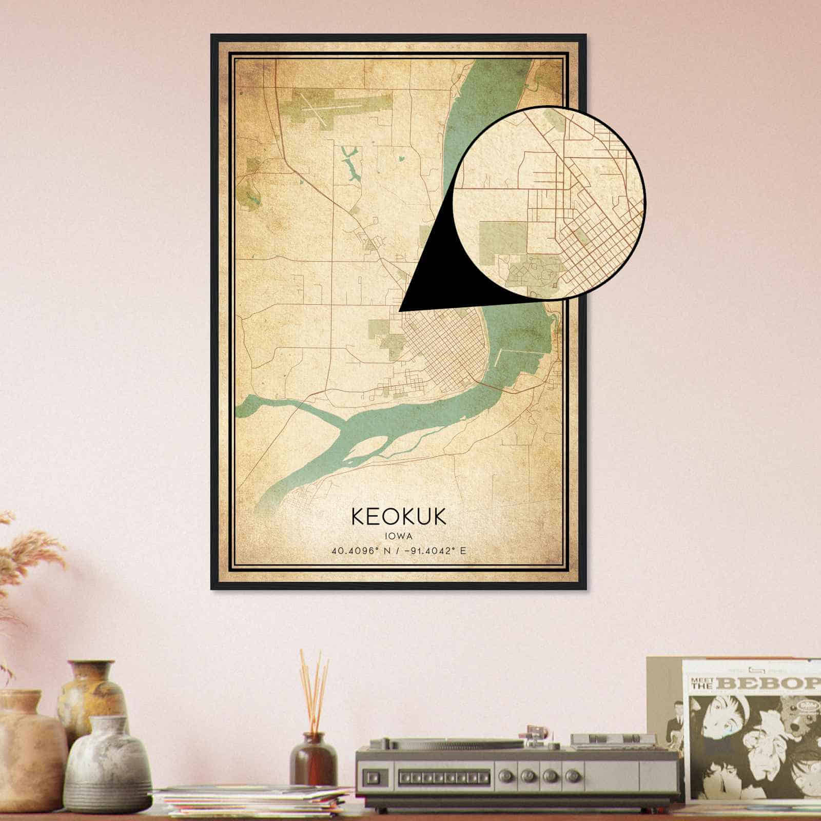 Deerfield Kansas Map Poster, Modern Home Decor Wall Art Print (Copy)