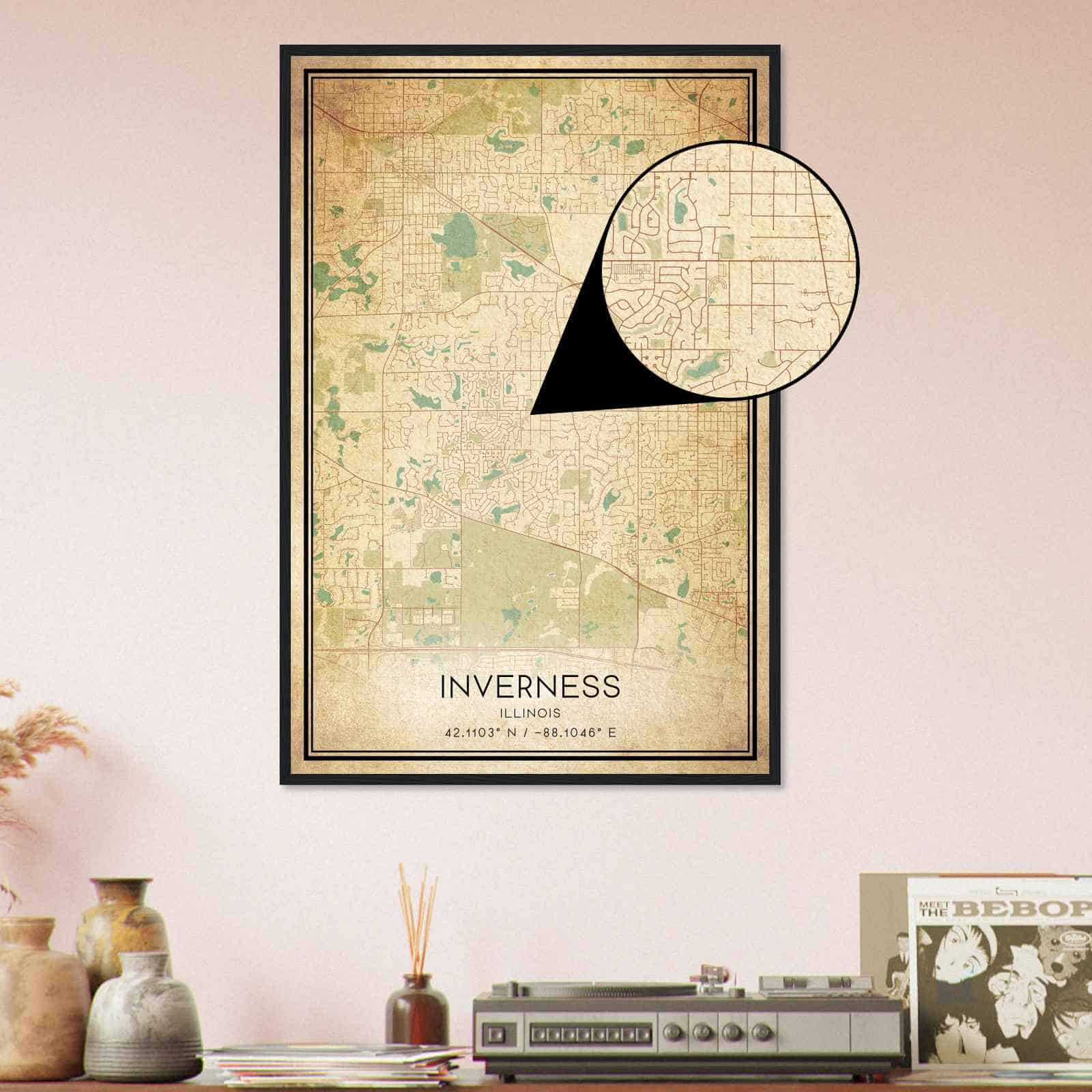 Deerfield Kansas Map Poster, Modern Home Decor Wall Art Print (Copy)