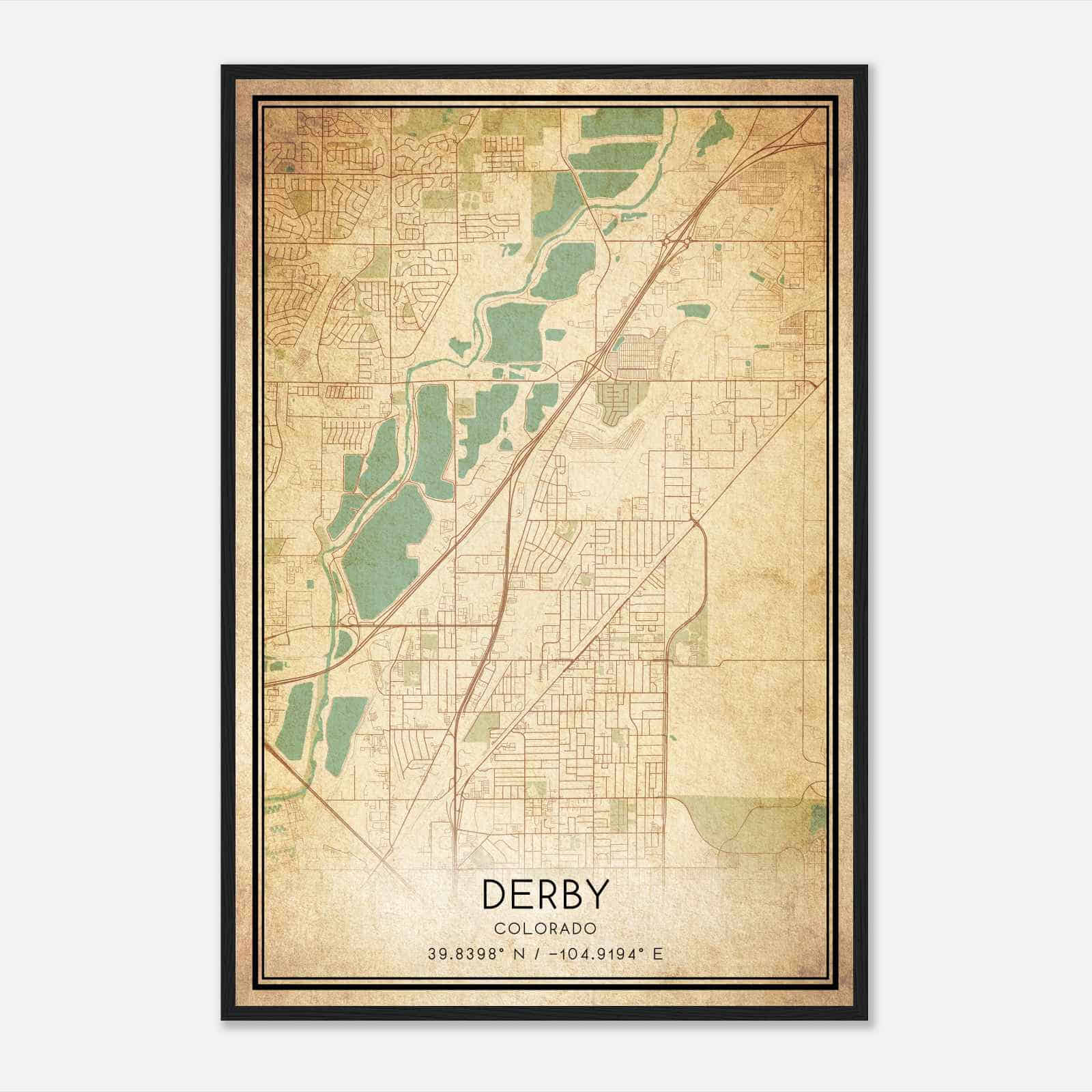 Vintage Derby Colorado Map Poster, Modern Home Decor Wall Art Print Vintage Derby Colorado Map Poster, Modern Home Decor Wall Art Print