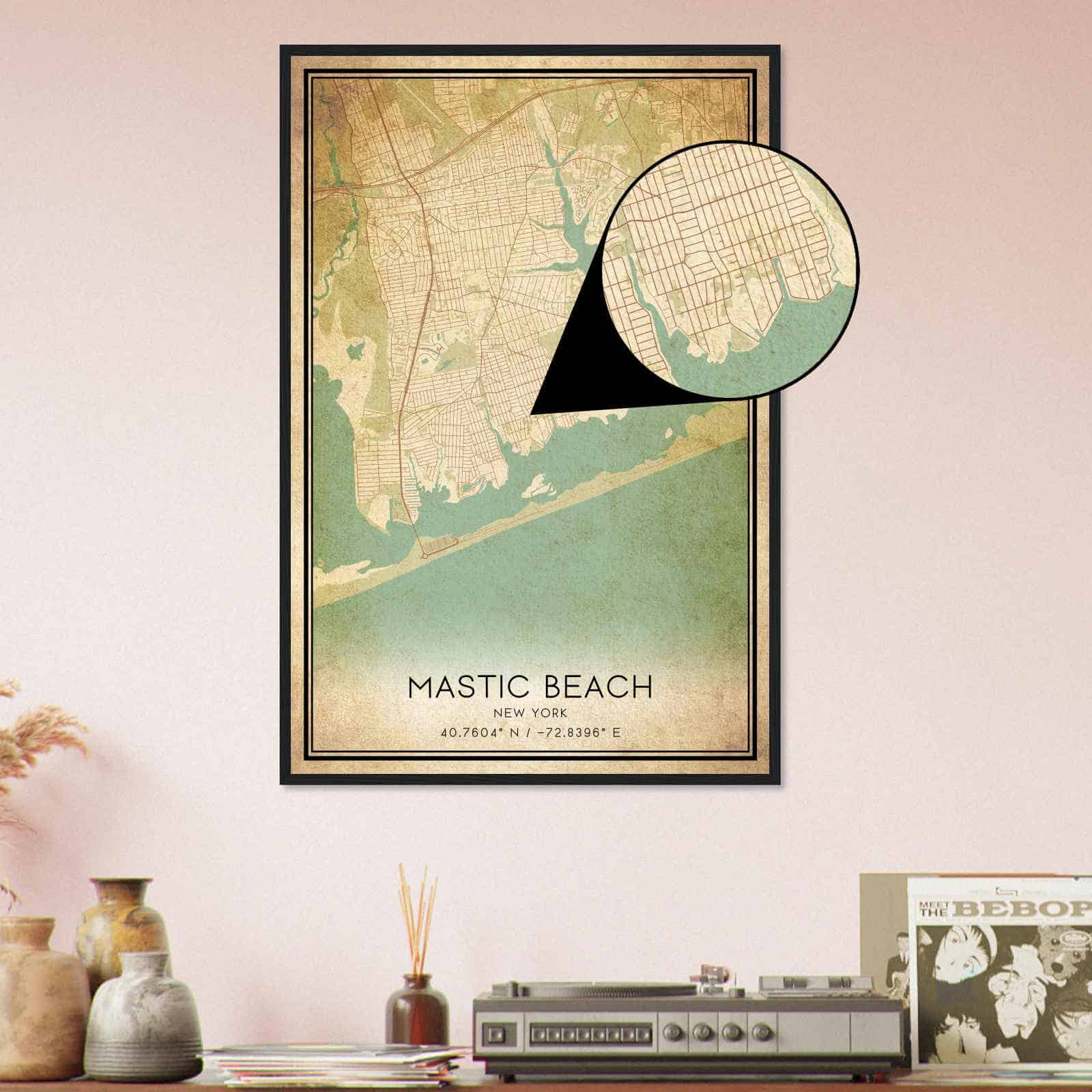 Custom Mastic Beach United States Map Poster Mapmory