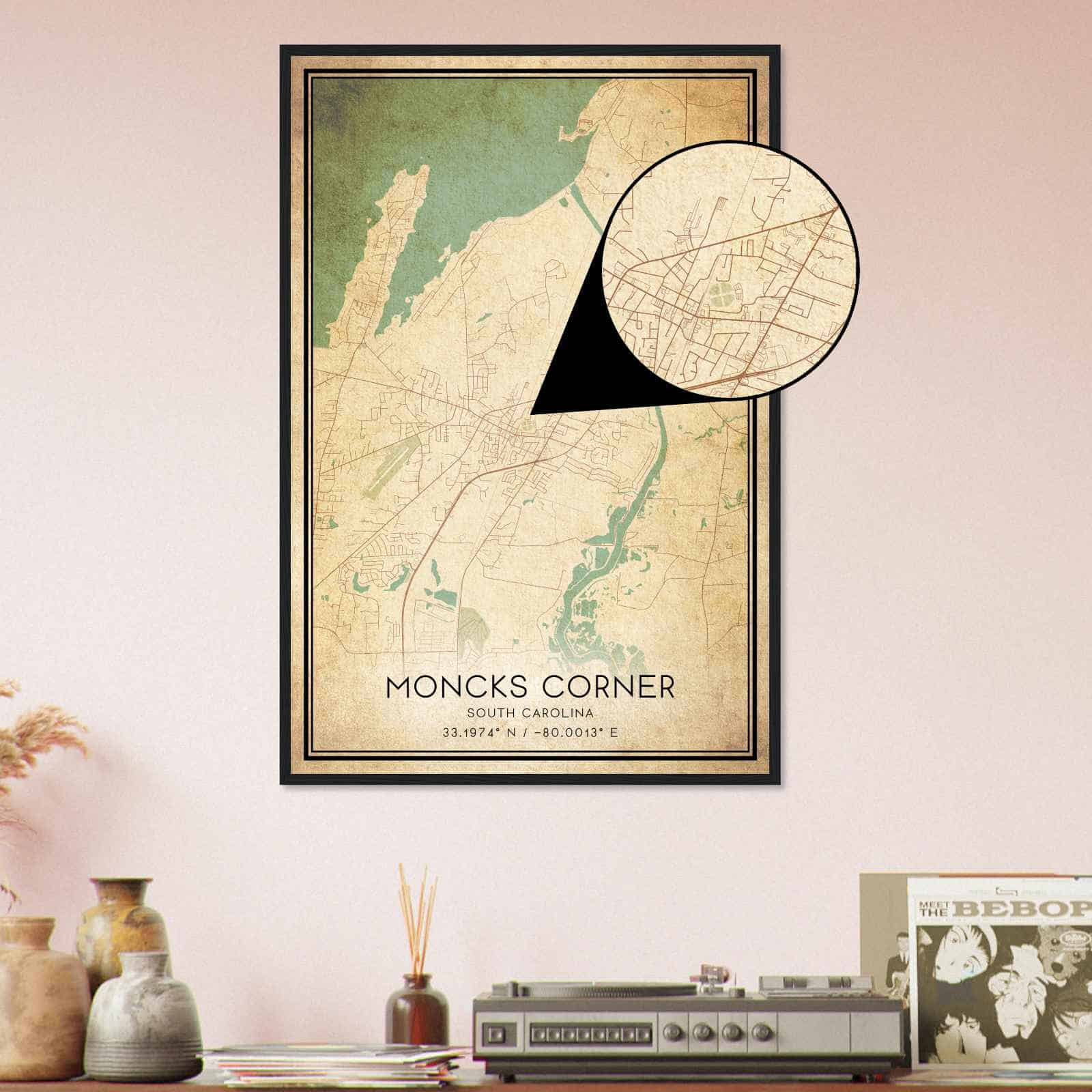 Deerfield Kansas Map Poster, Modern Home Decor Wall Art Print (Copy)