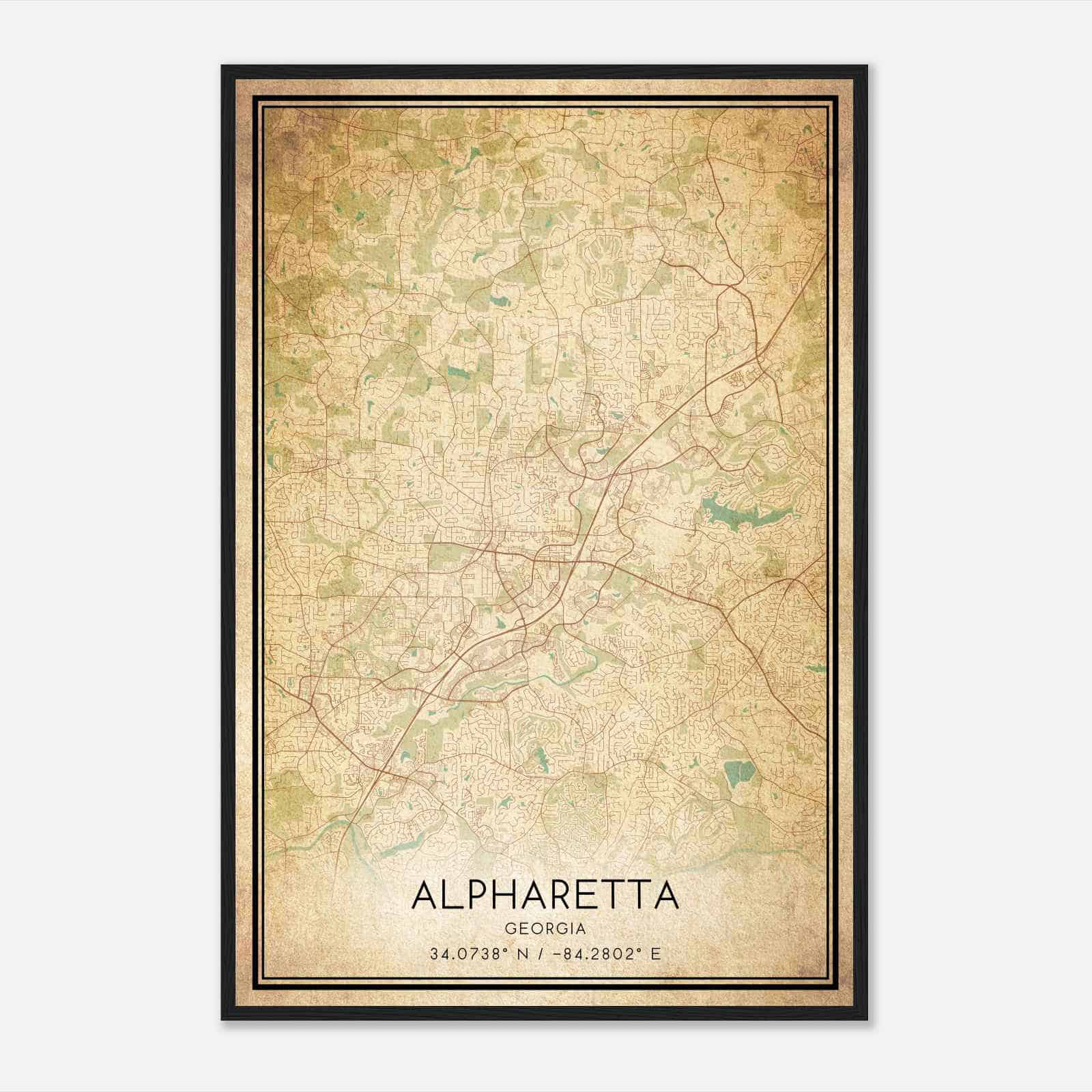 Vintage Alpharetta Georgia Map Poster, Modern Home Decor Wall Art Print Vintage Alpharetta Georgia Map Poster, Modern Home Decor Wall Art Print