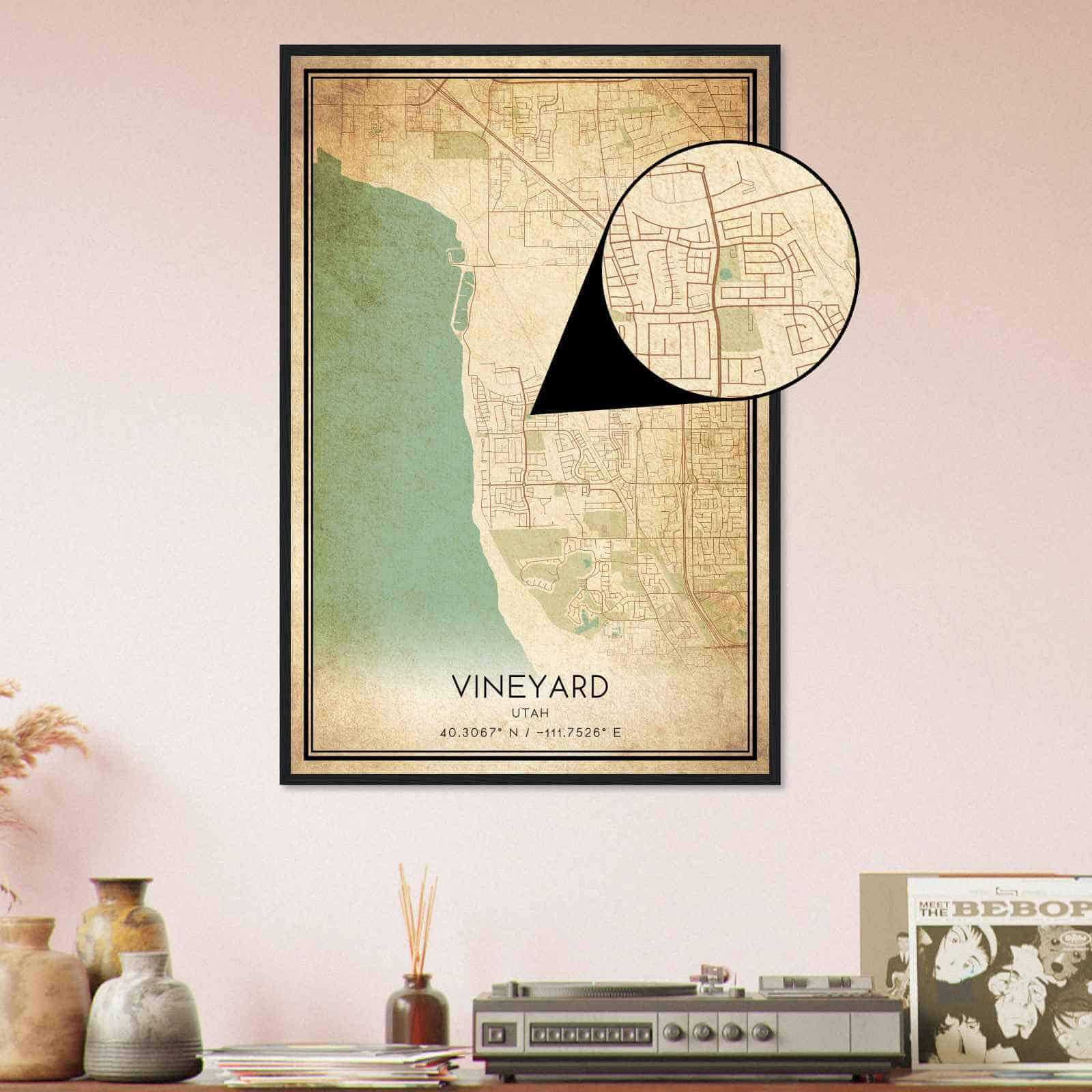 Deerfield Kansas Map Poster, Modern Home Decor Wall Art Print (Copy)