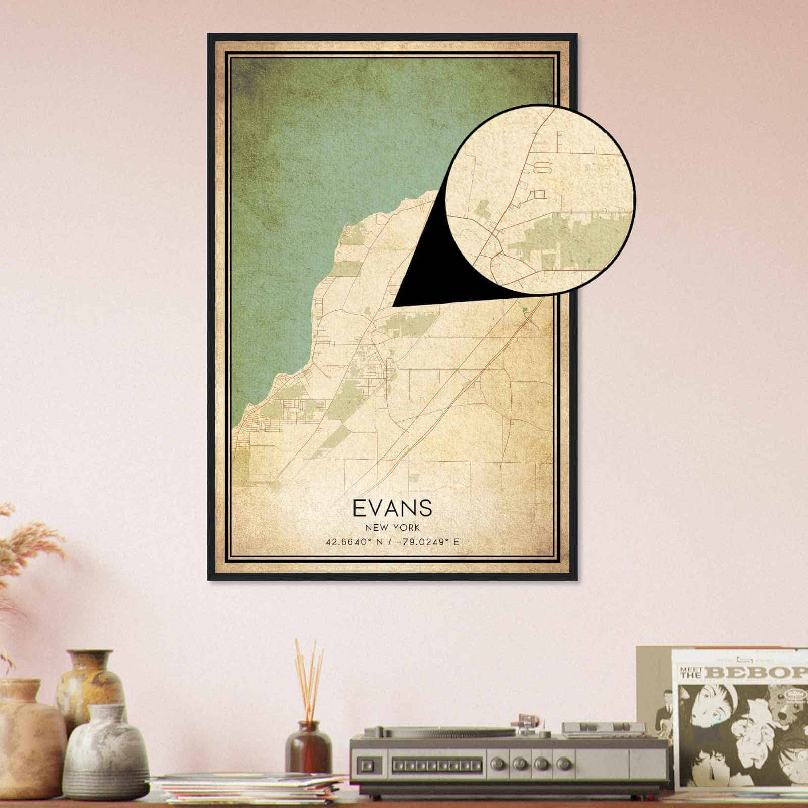 Deerfield Kansas Map Poster, Modern Home Decor Wall Art Print (Copy)