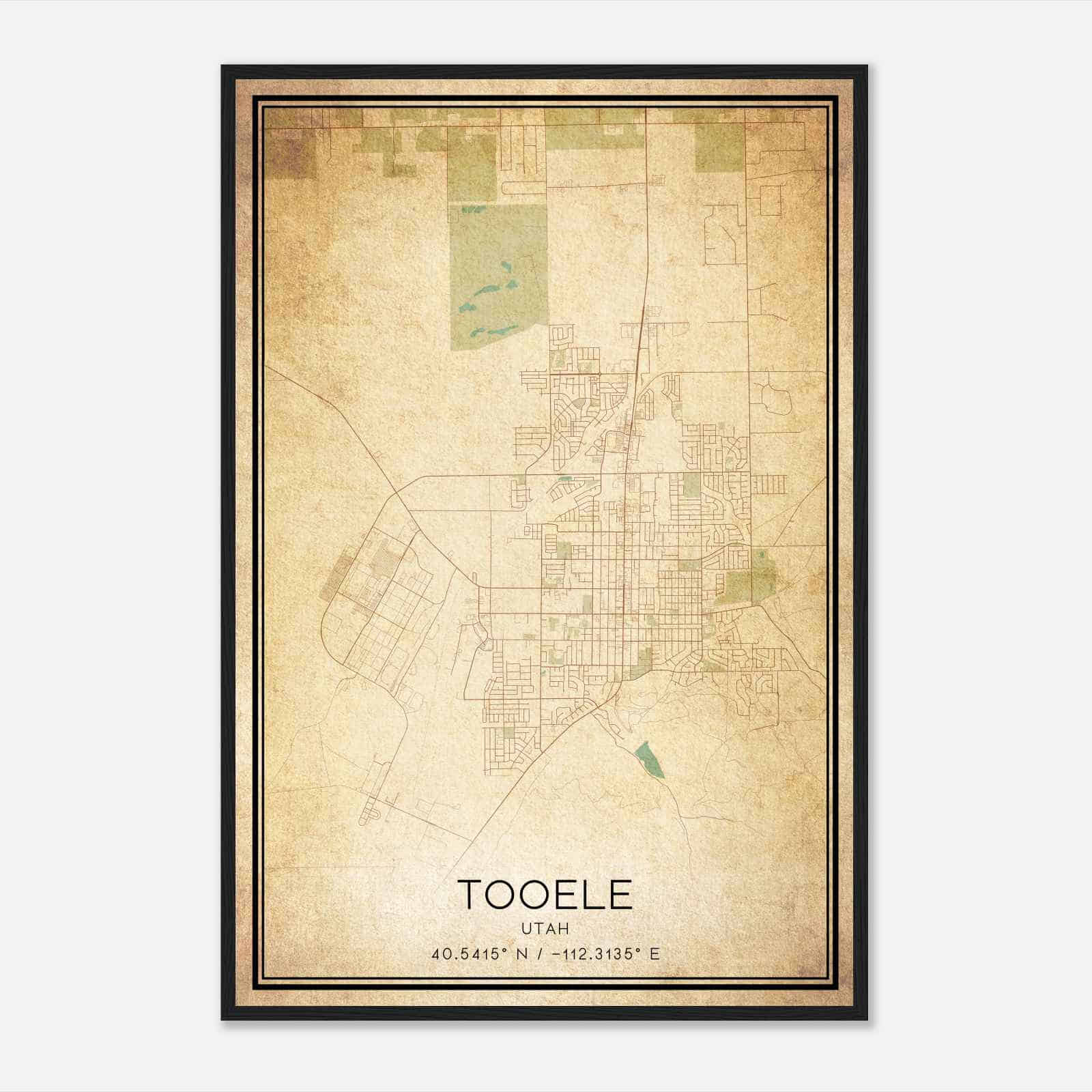 Vintage Tooele Utah Map Poster, Modern Home Decor Wall Art Print