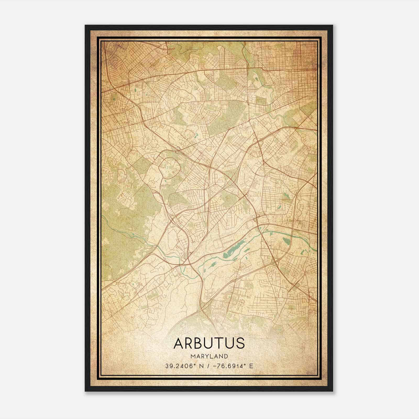 Vintage Arbutus Maryland Map Poster, Modern Home Decor Wall Art Print Vintage Arbutus Maryland Map Poster, Modern Home Decor Wall Art Print