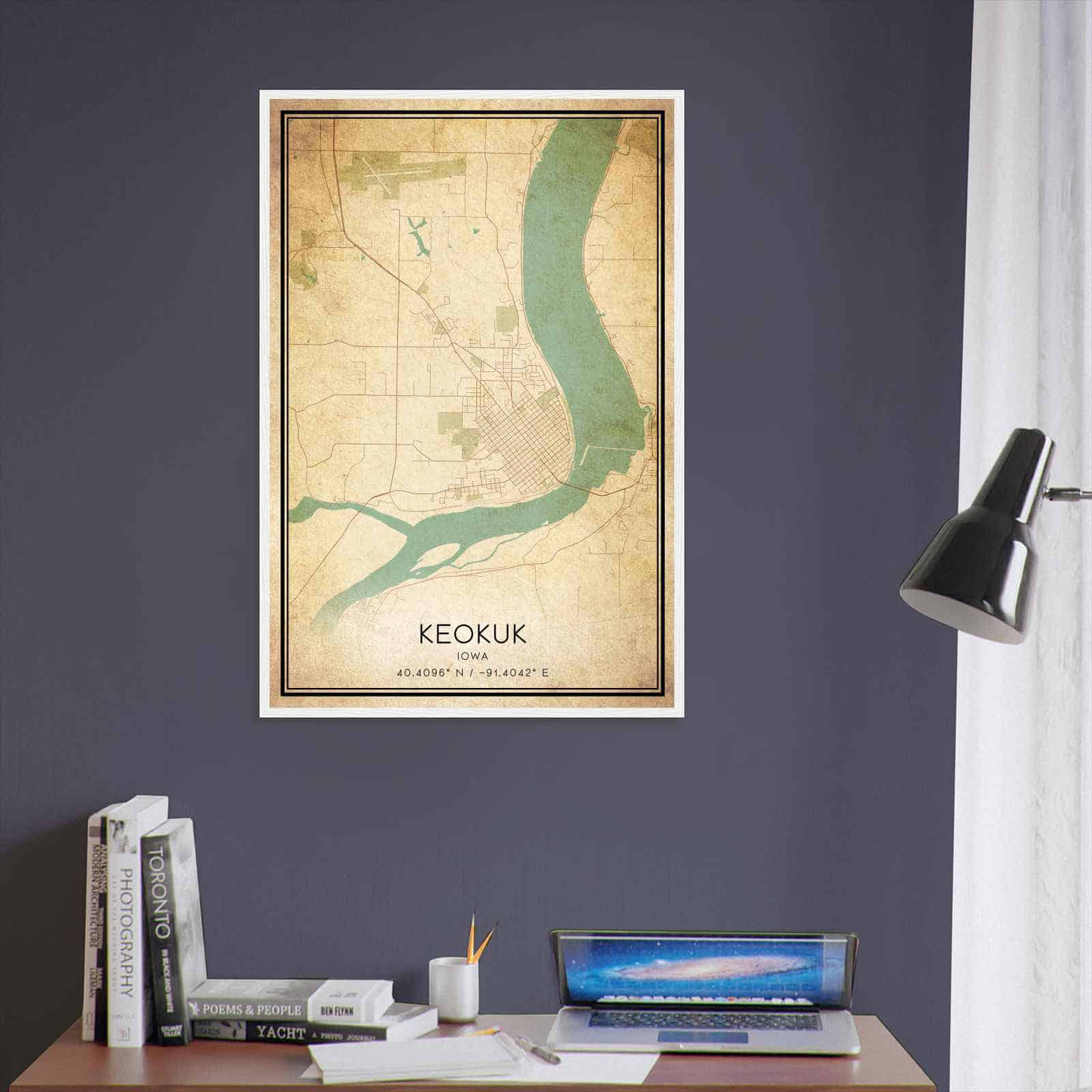 Deerfield Kansas Map Poster, Modern Home Decor Wall Art Print (Copy)