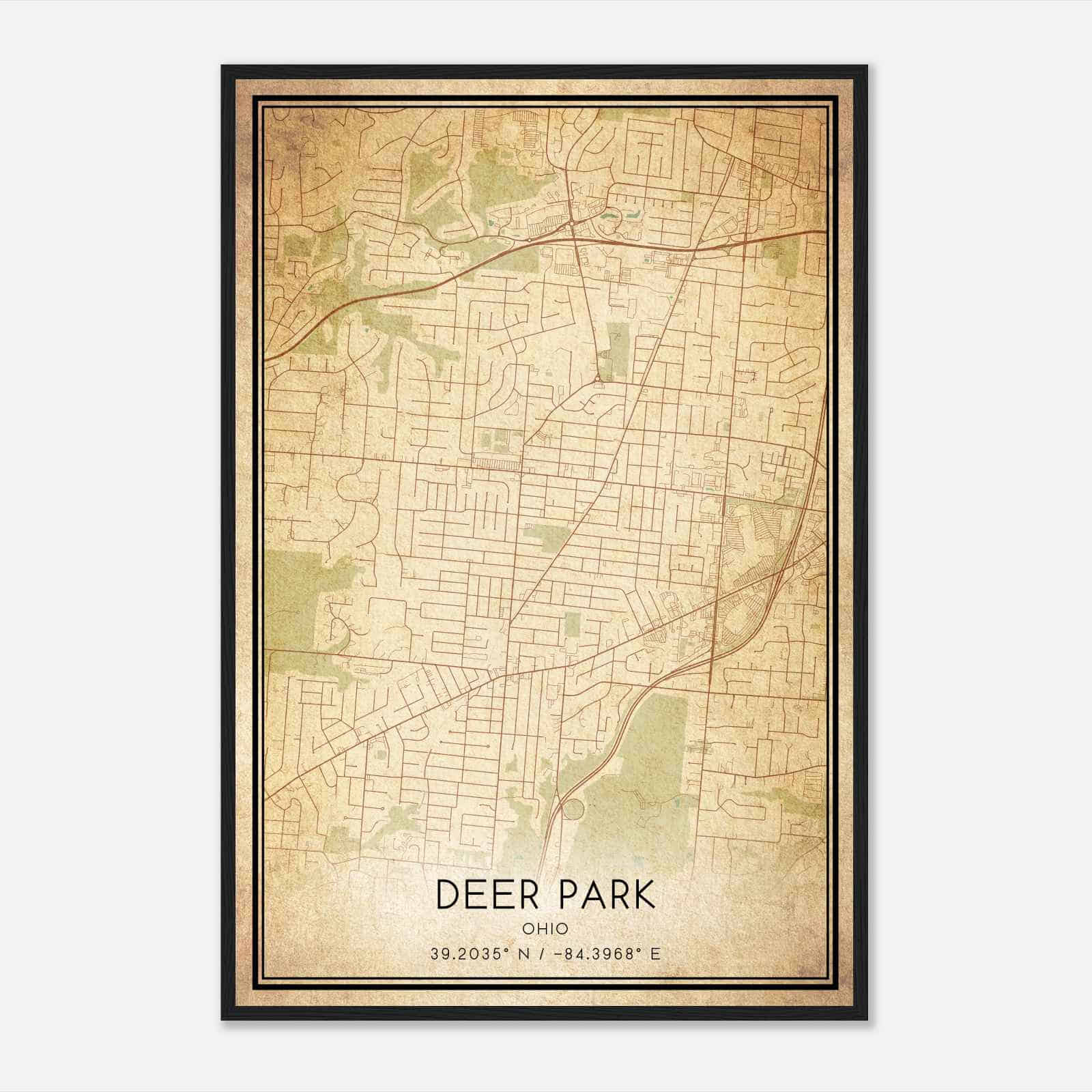 Vintage Deer Park Ohio Map Poster, Modern Home Decor Wall Art Print Vintage Deer Park Ohio Map Poster, Modern Home Decor Wall Art Print